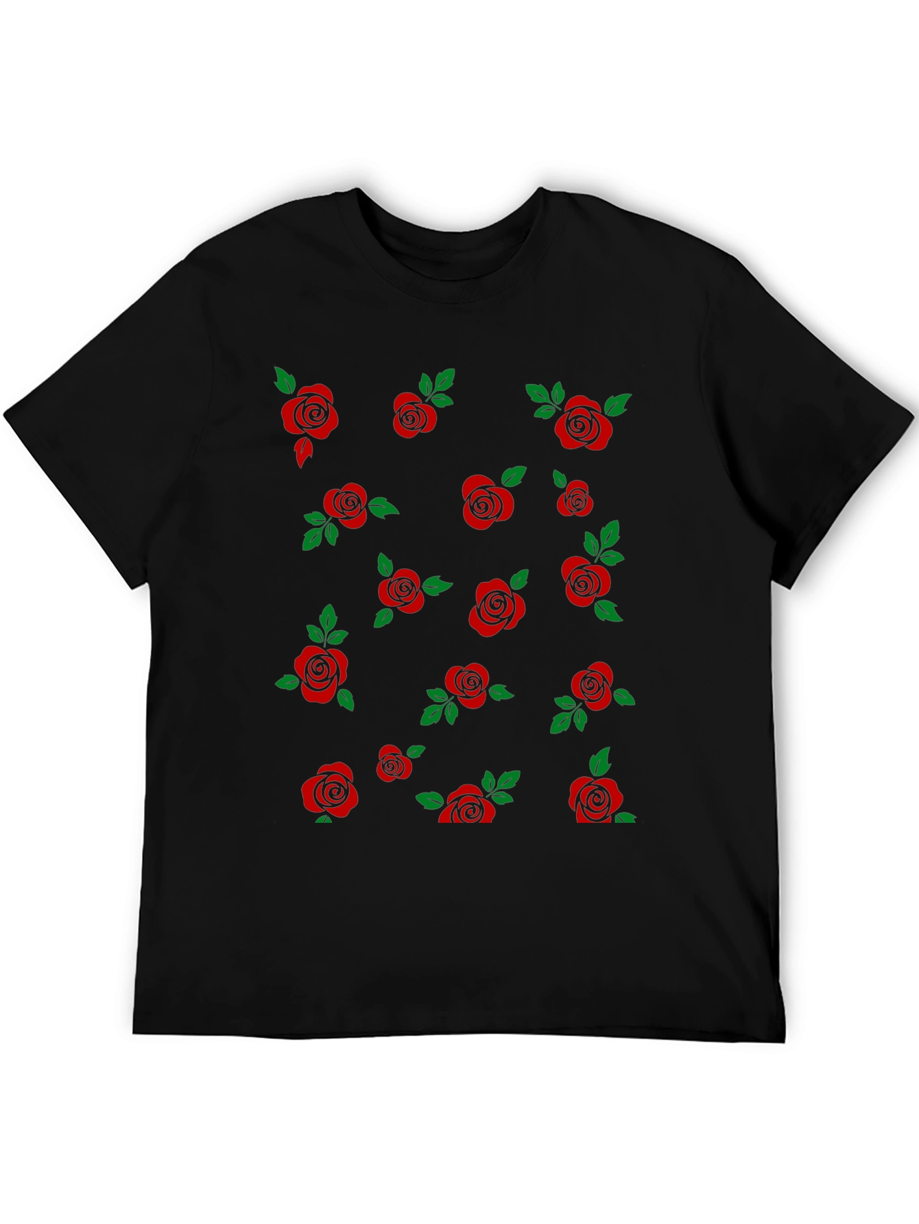 Rose Pattern T-Shirt - Stylish Floral Design