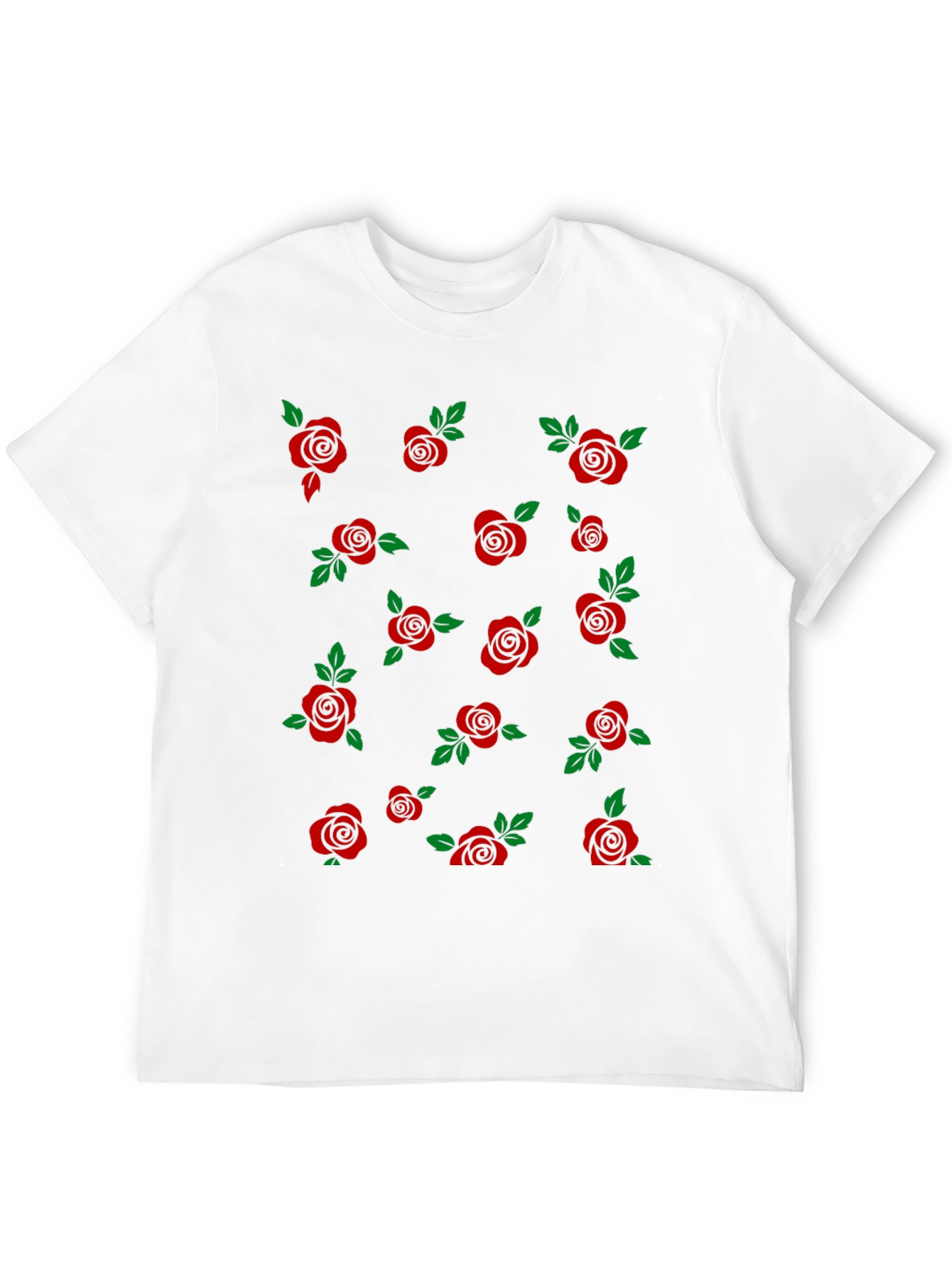 Rose Pattern T-Shirt - Stylish Floral Design