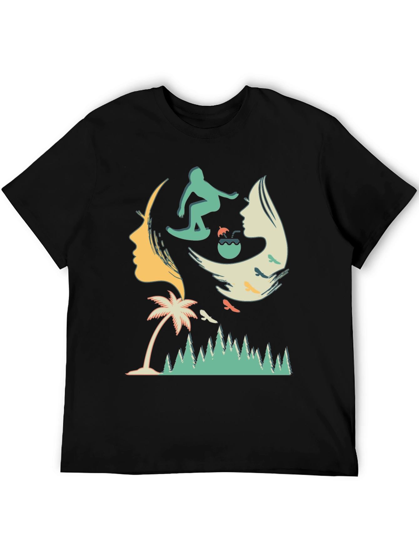 Surfer Silhouette Graphic T-Shirt