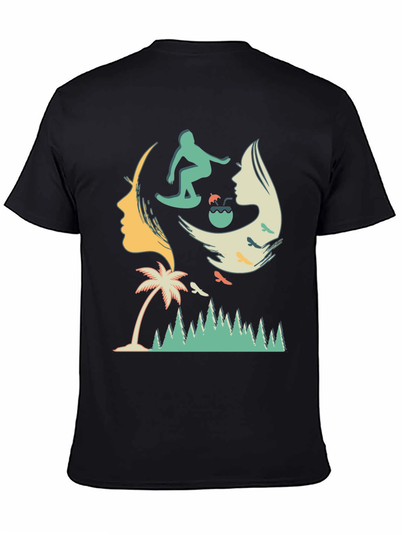 Surfer Silhouette Graphic T-Shirt