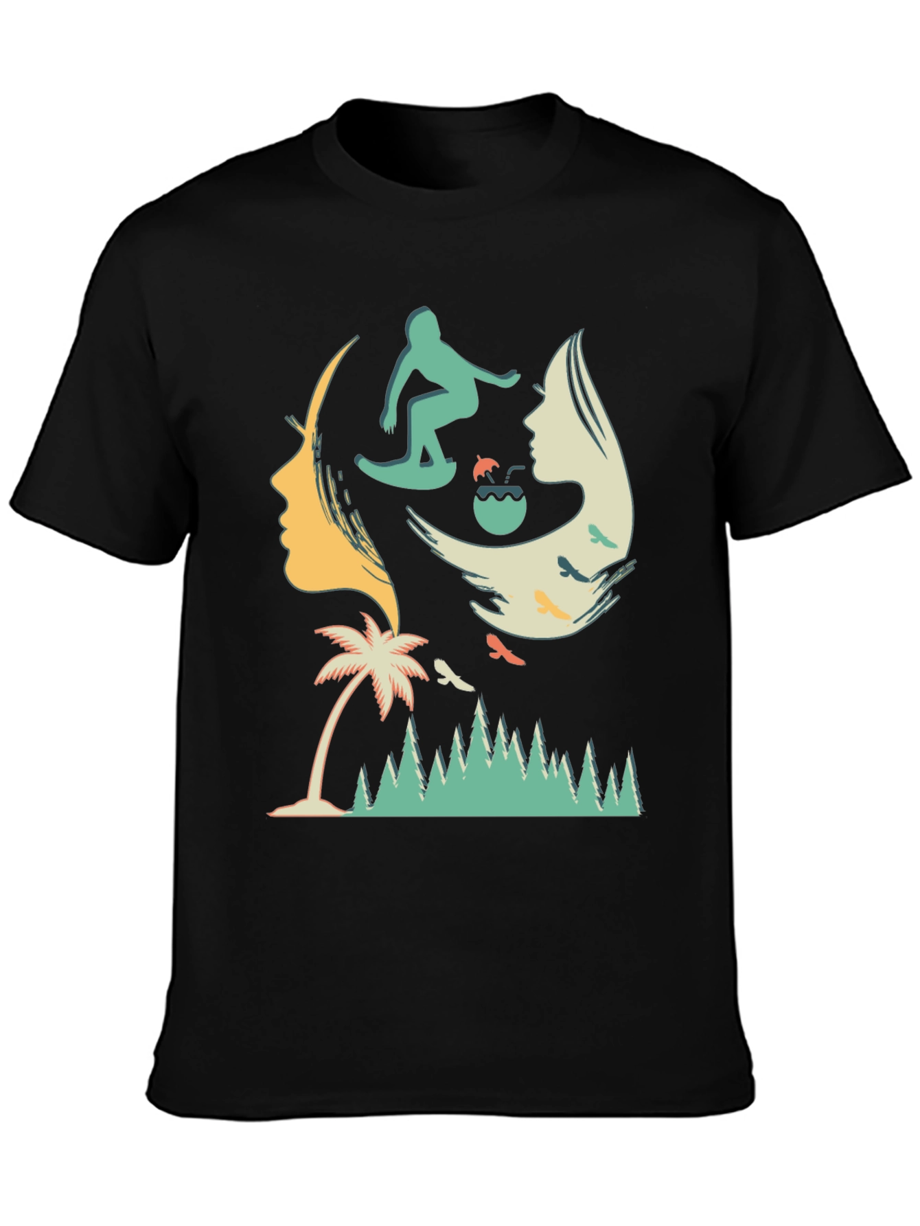 Surfer Silhouette Graphic T-Shirt
