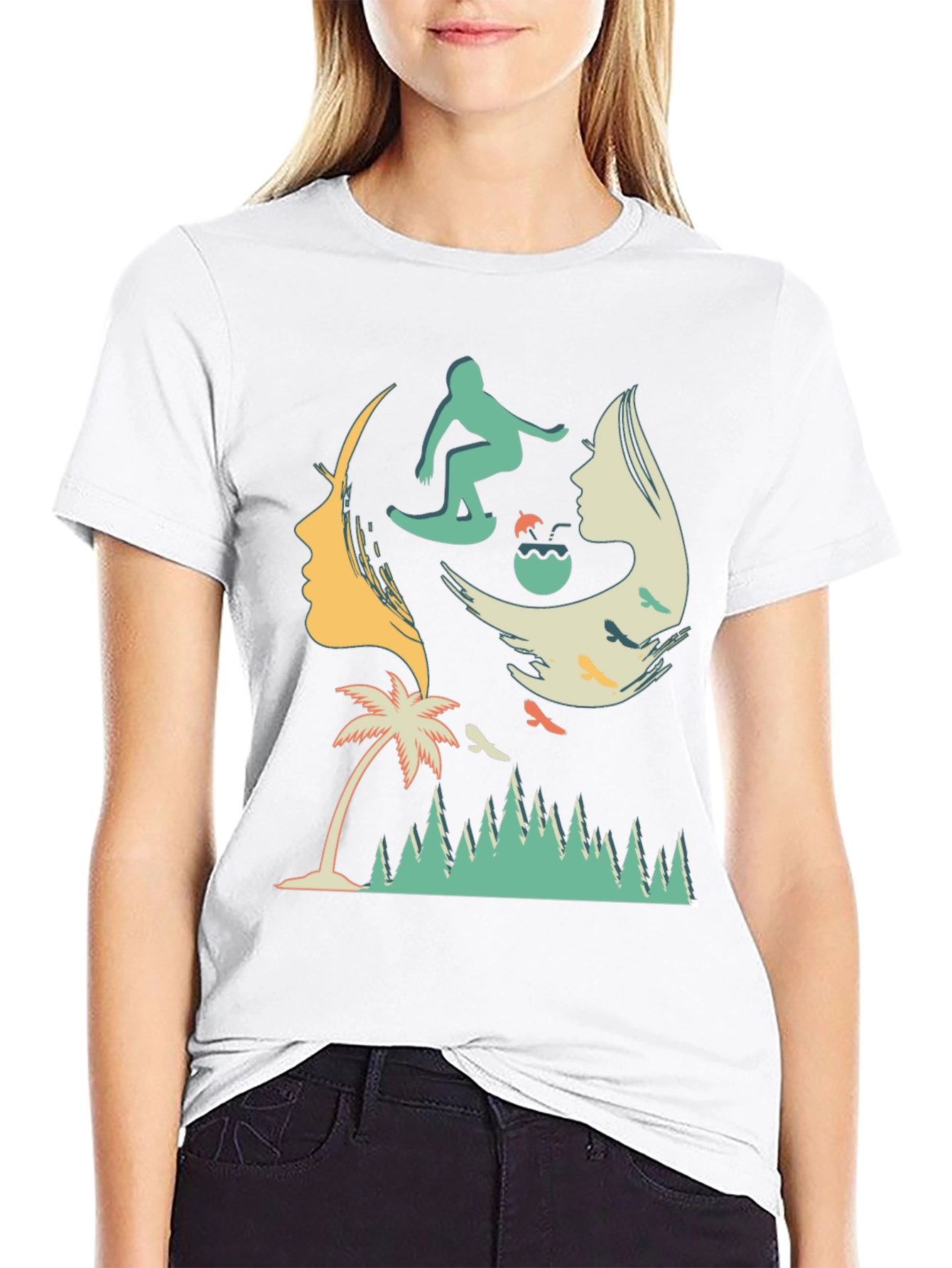 Surfer Silhouette Graphic T-Shirt