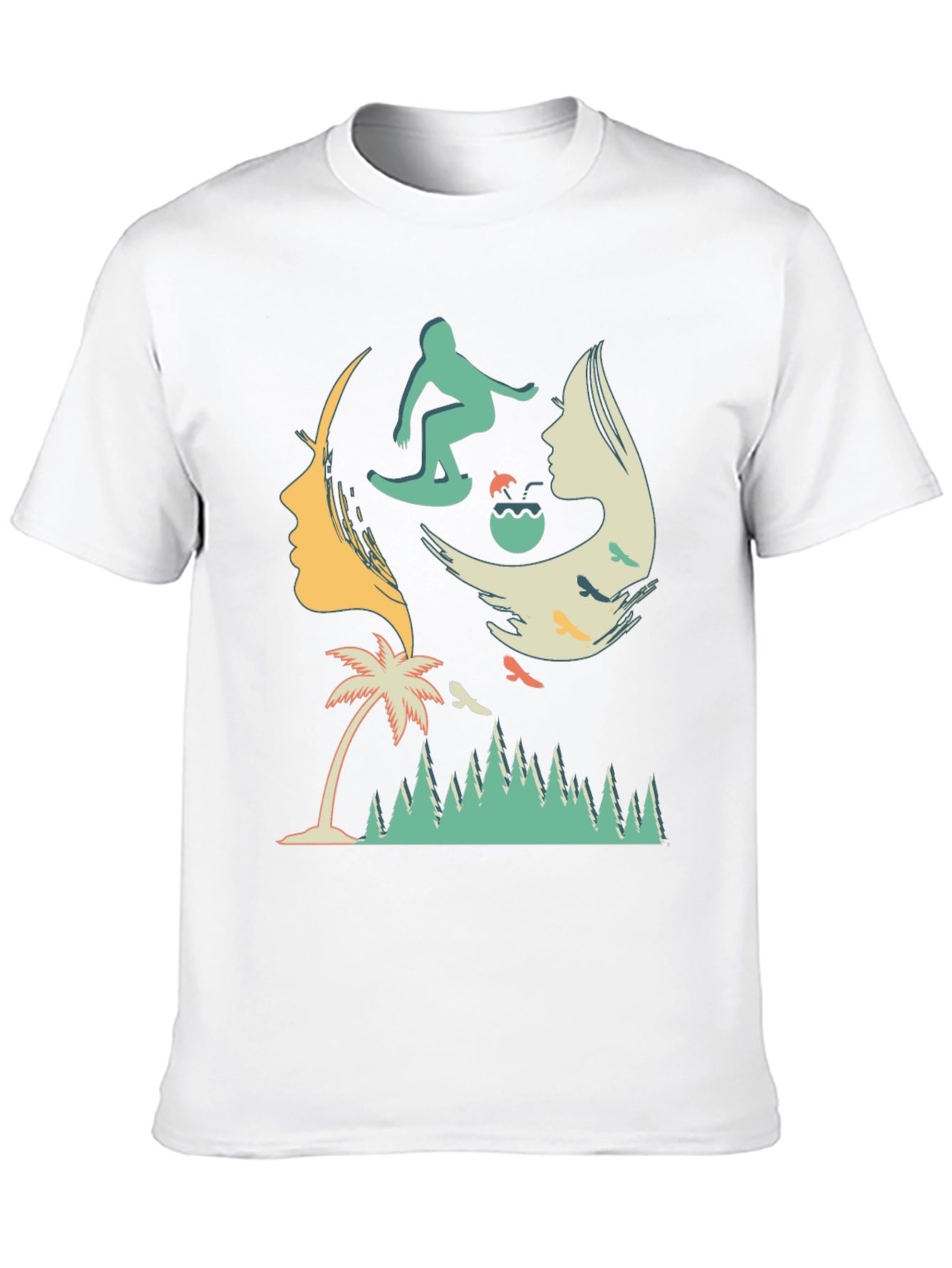 Surfer Silhouette Graphic T-Shirt