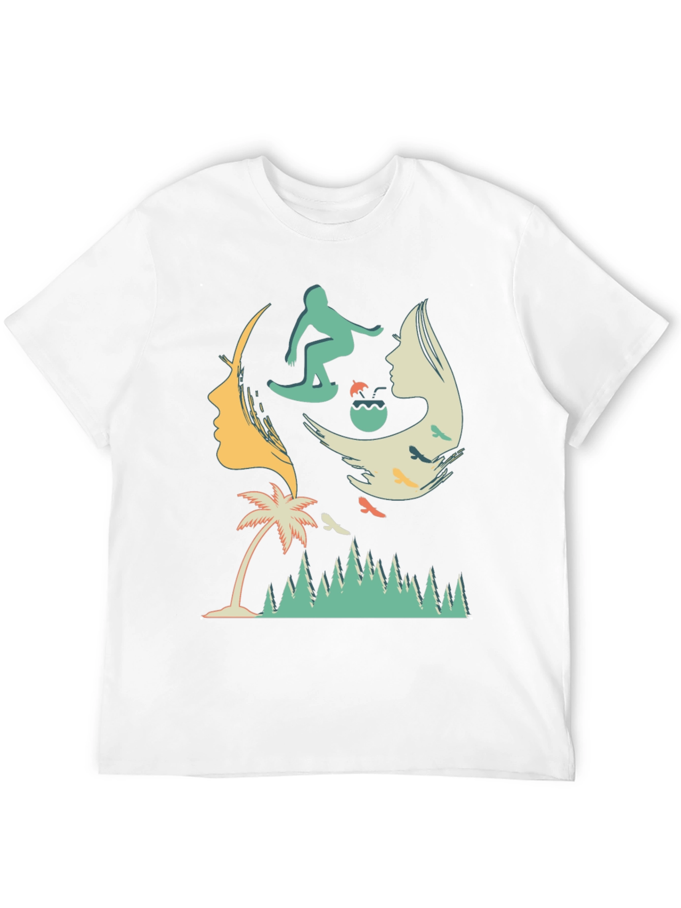 Surfer Silhouette Graphic T-Shirt