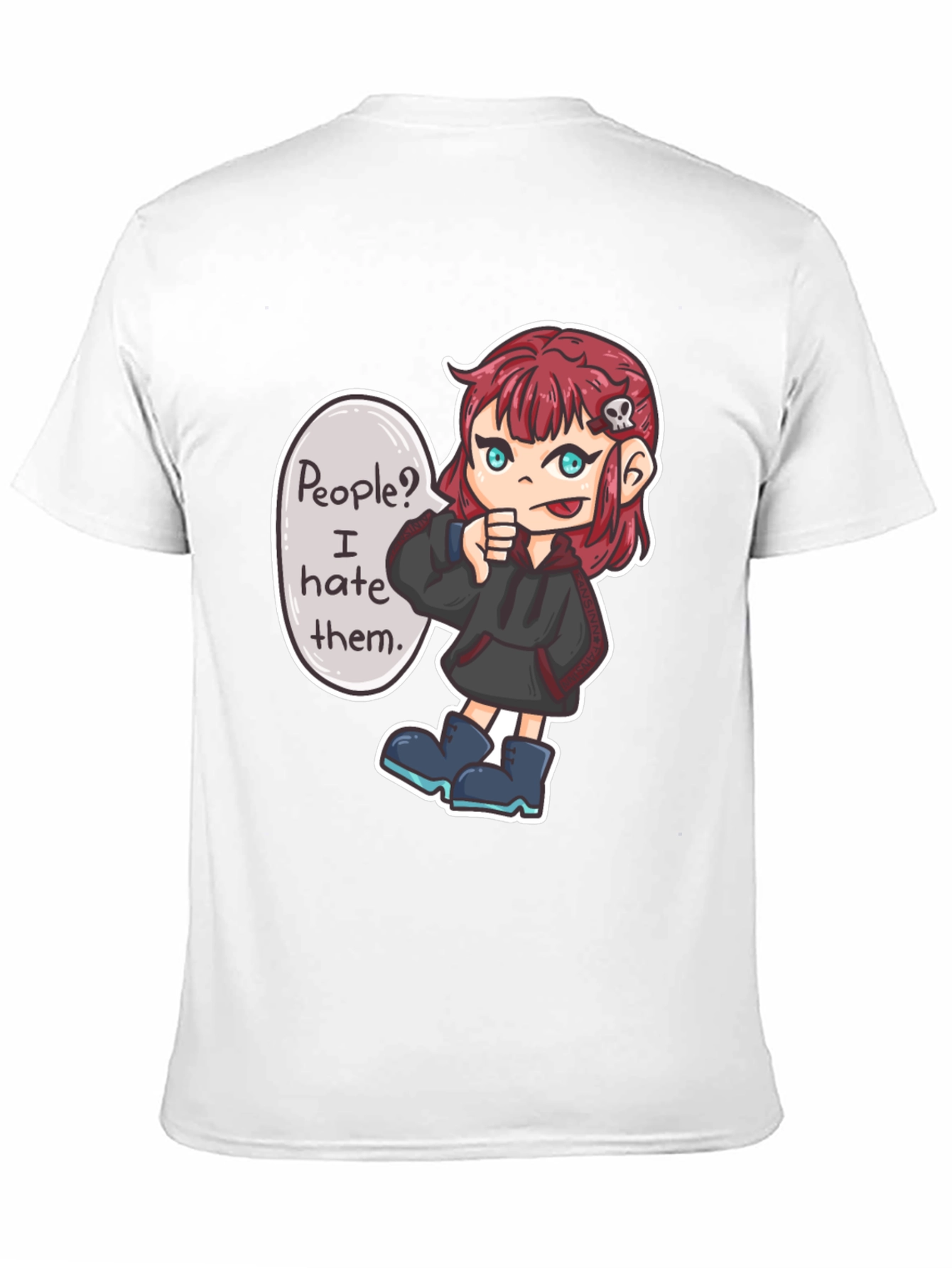 People Hater Graphic T-Shirt - Edgy Cartoon Design