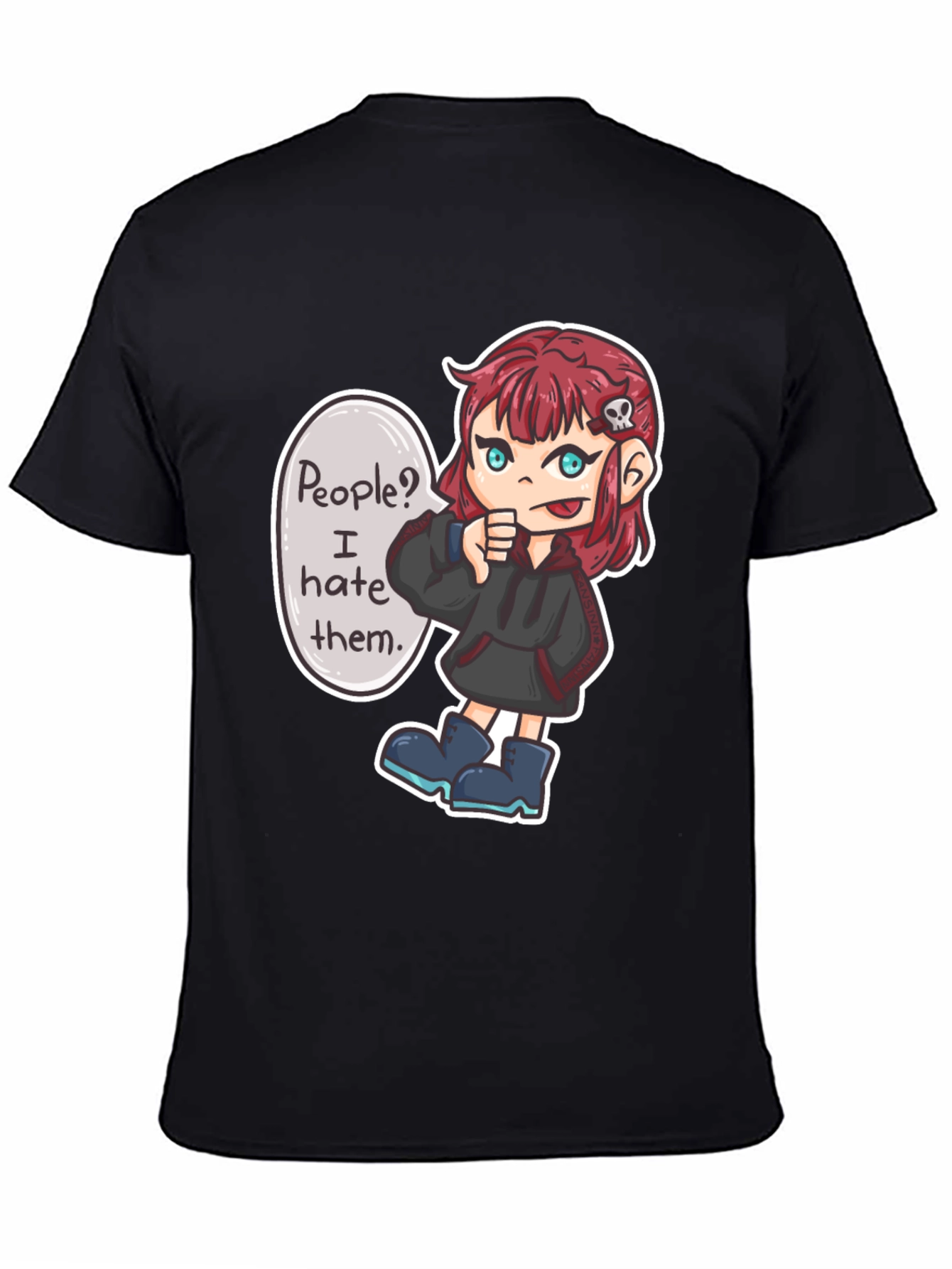 People Hater Graphic T-Shirt - Edgy Cartoon Design