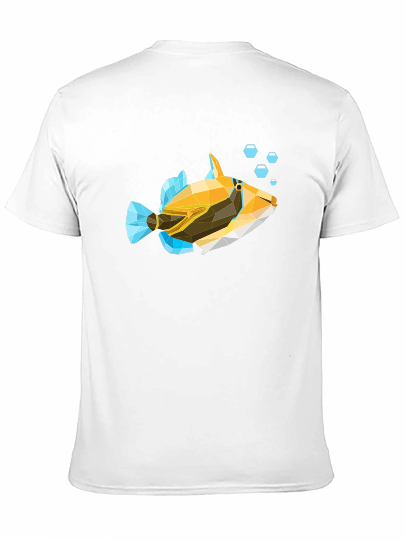 Geometric Fish Graphic Tee - Modern Black T-Shirt