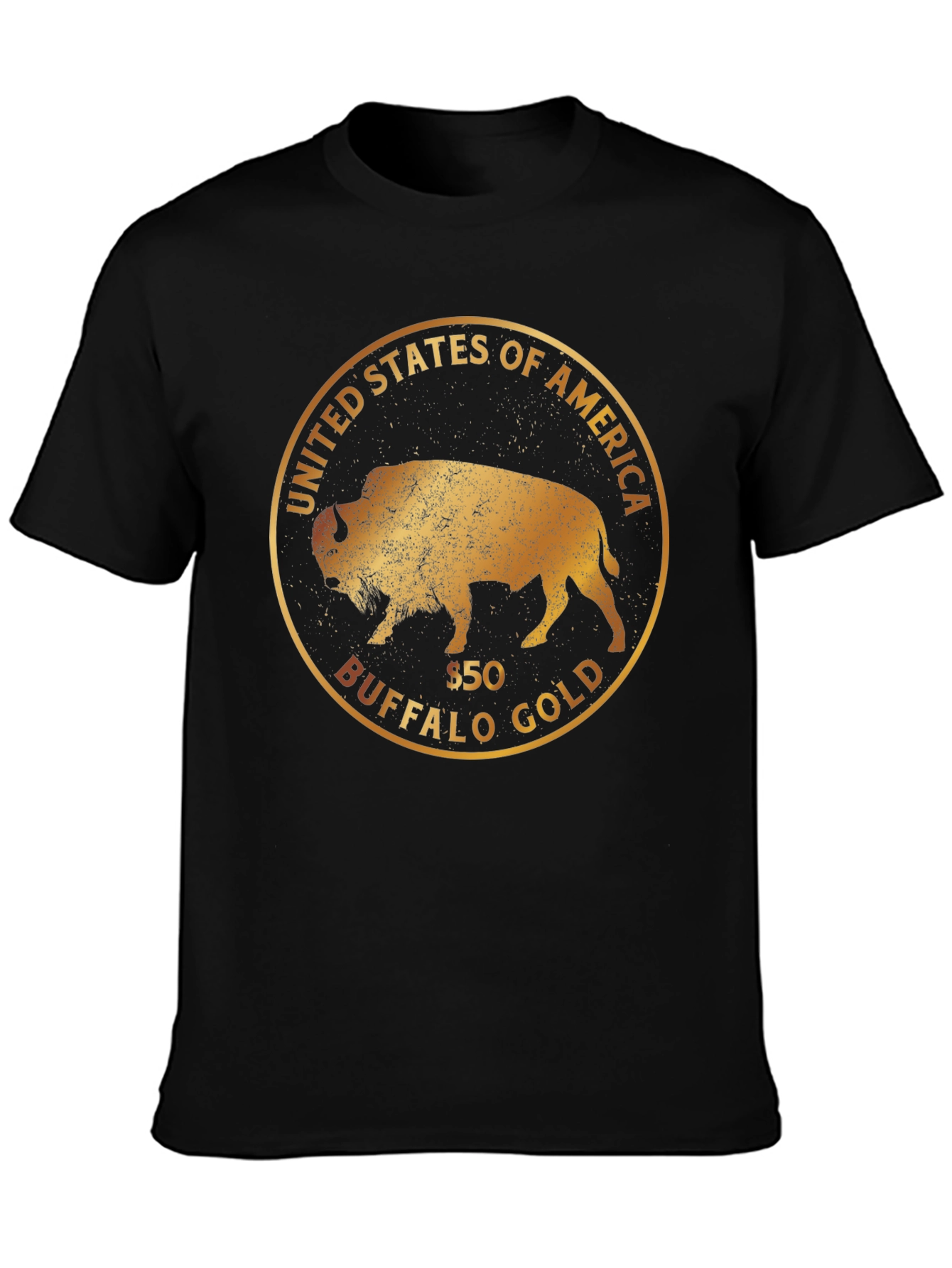 Buffalo Gold Coin Black T-Shirt