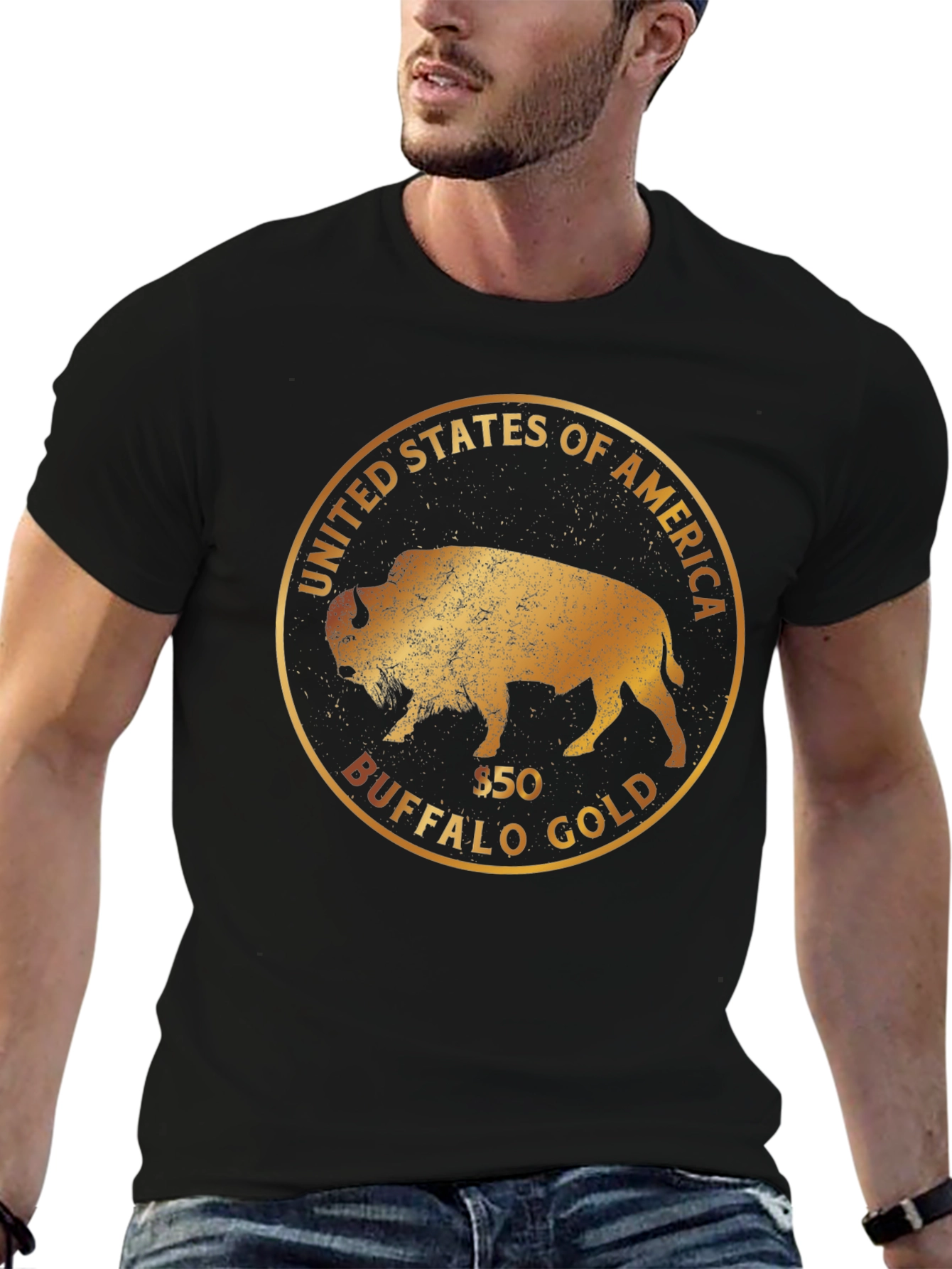 Buffalo Gold Coin Black T-Shirt