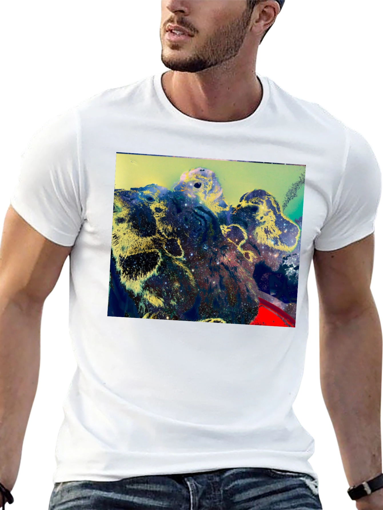 Cosmic Landscape Graphic Black T-Shirt