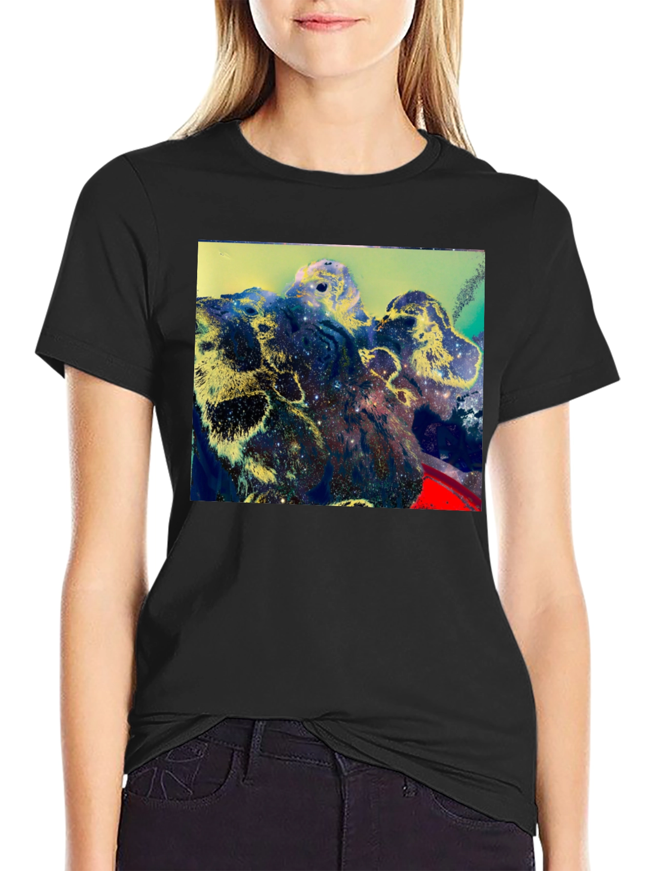 Cosmic Landscape Graphic Black T-Shirt