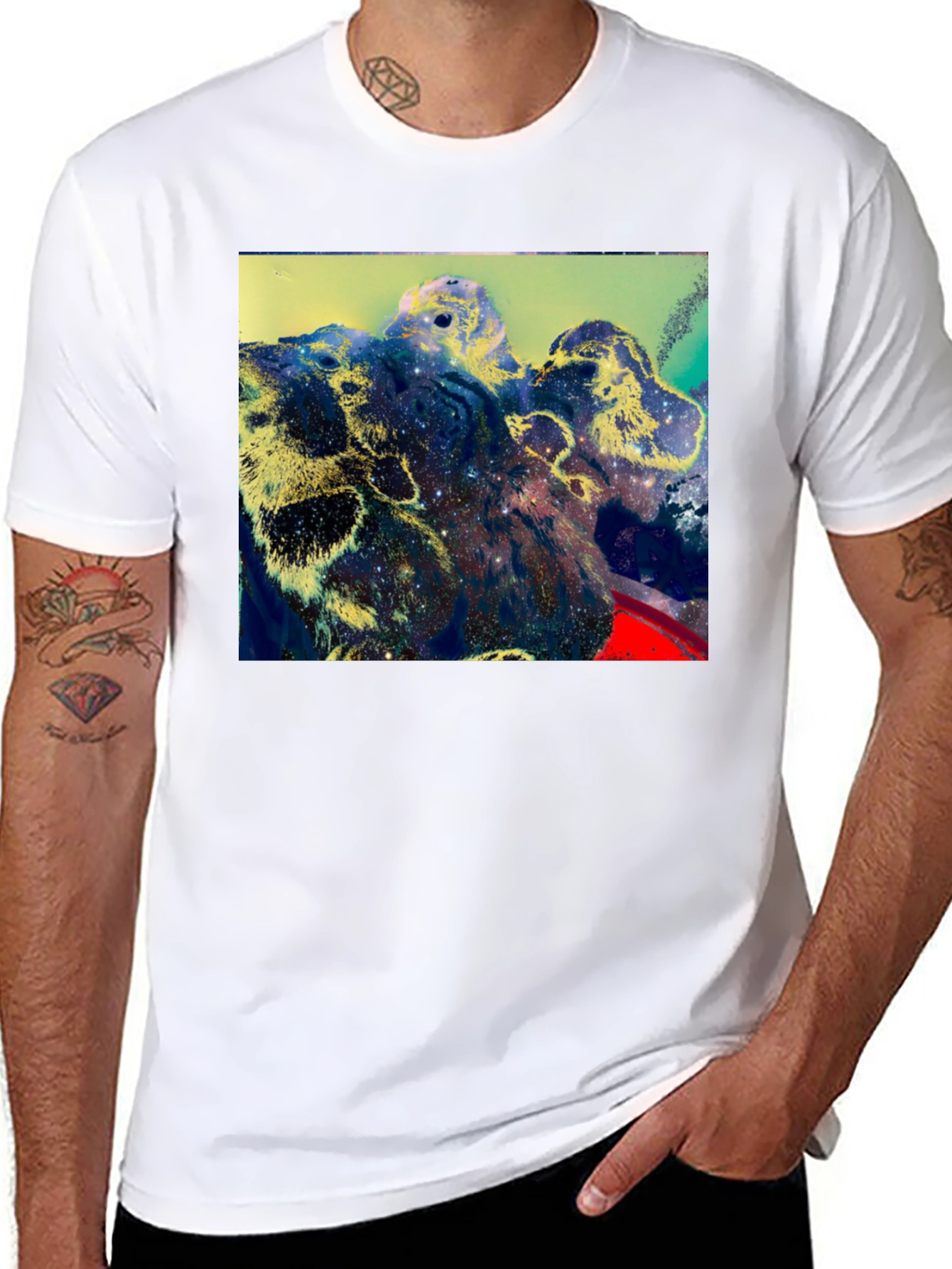Cosmic Landscape Graphic Black T-Shirt