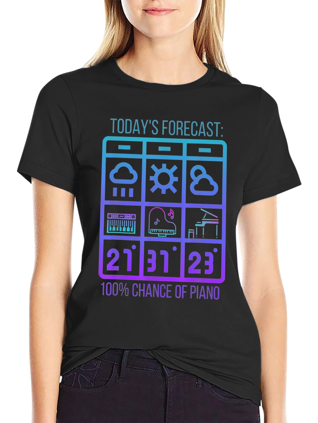 Piano Forecast T-Shirt - Music Lover Tee