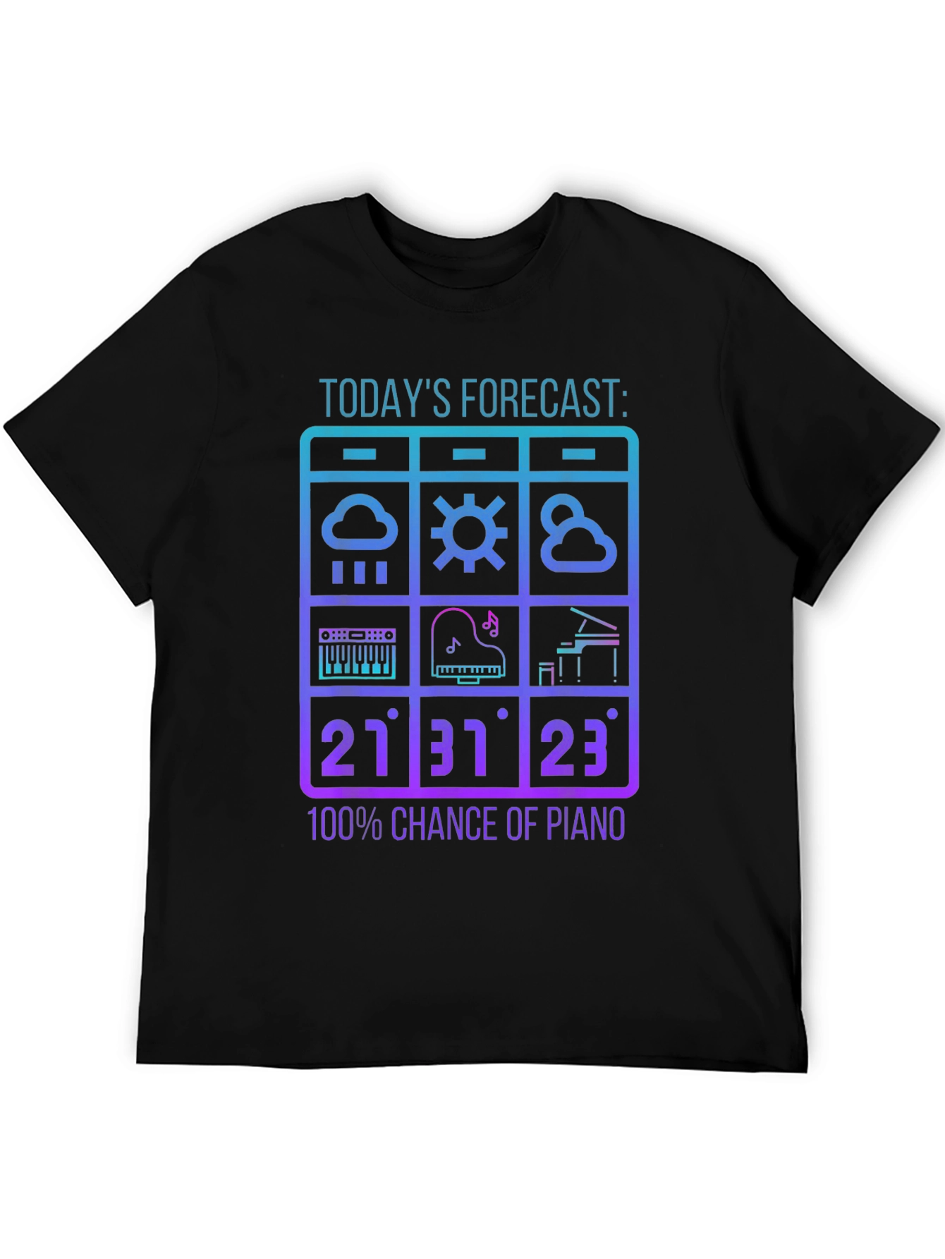 Piano Forecast T-Shirt - Music Lover Tee