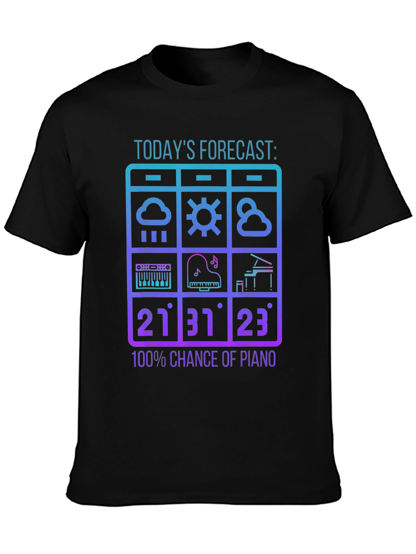 Piano Forecast T-Shirt - Music Lover Tee