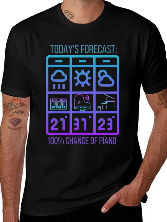 Piano Forecast T-Shirt - Music Lover Tee