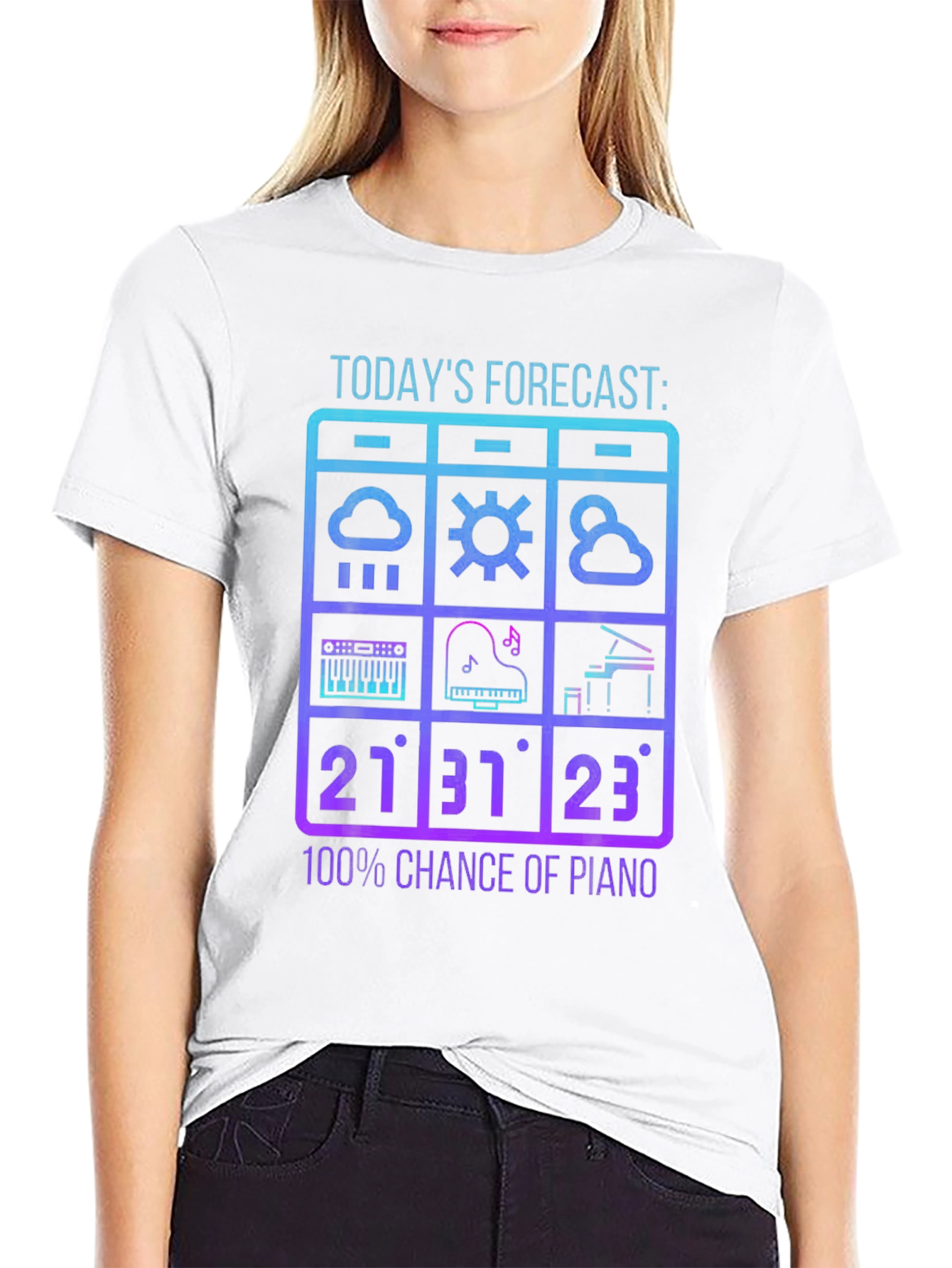 Piano Forecast T-Shirt - Music Lover Tee