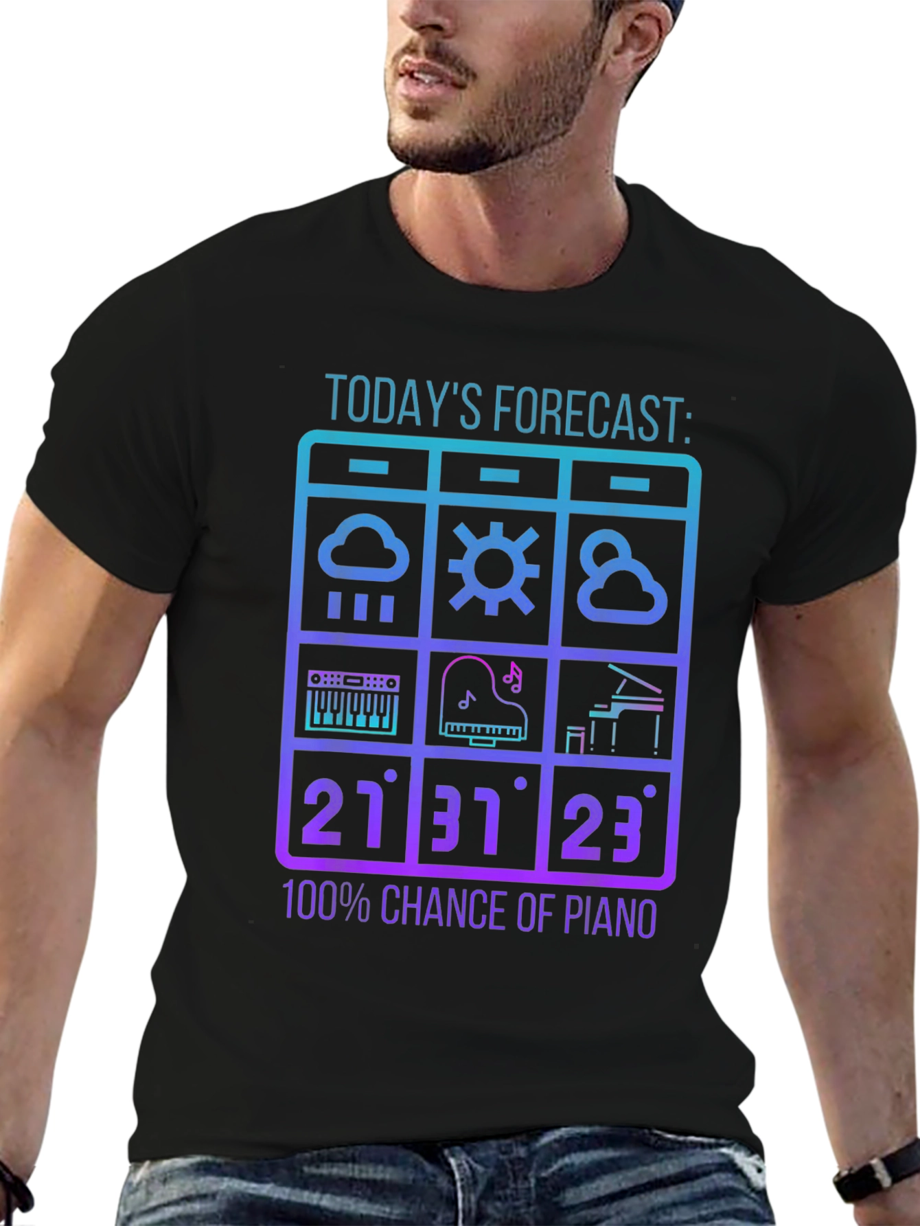 Piano Forecast T-Shirt - Music Lover Tee