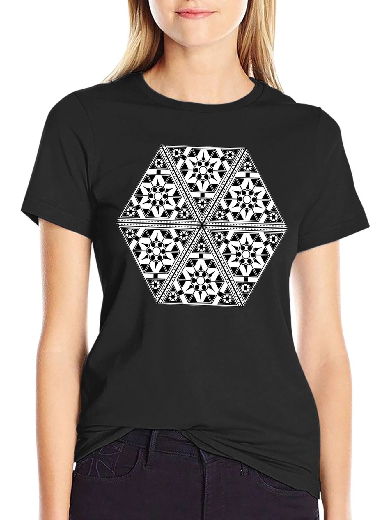 Geometric Black T-Shirt