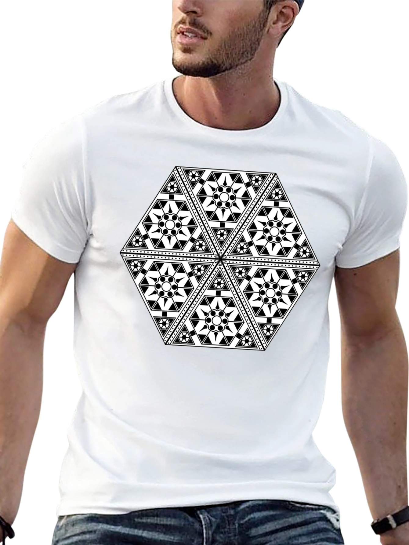 Geometric Black T-Shirt