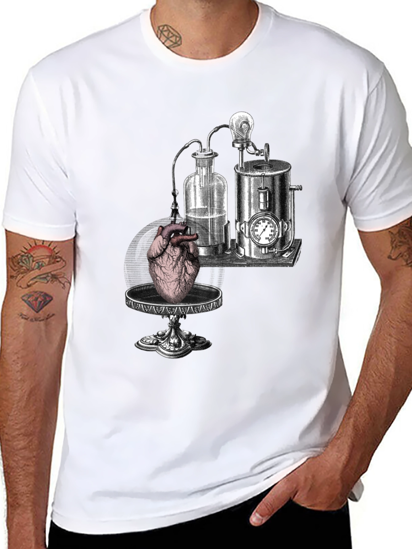Anatomical Heart & Lab Black T-Shirt