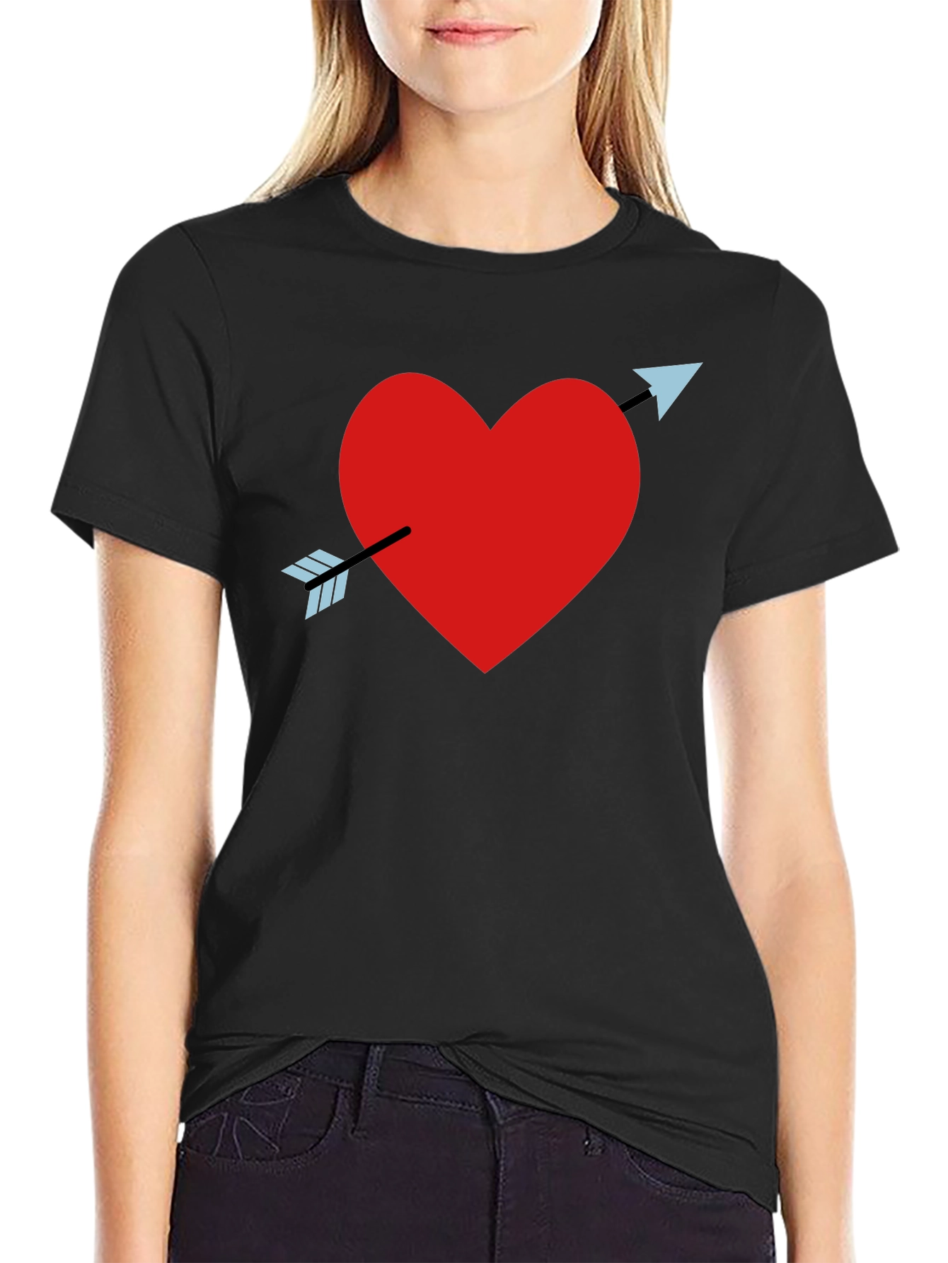 Heart Arrow Black T-Shirt