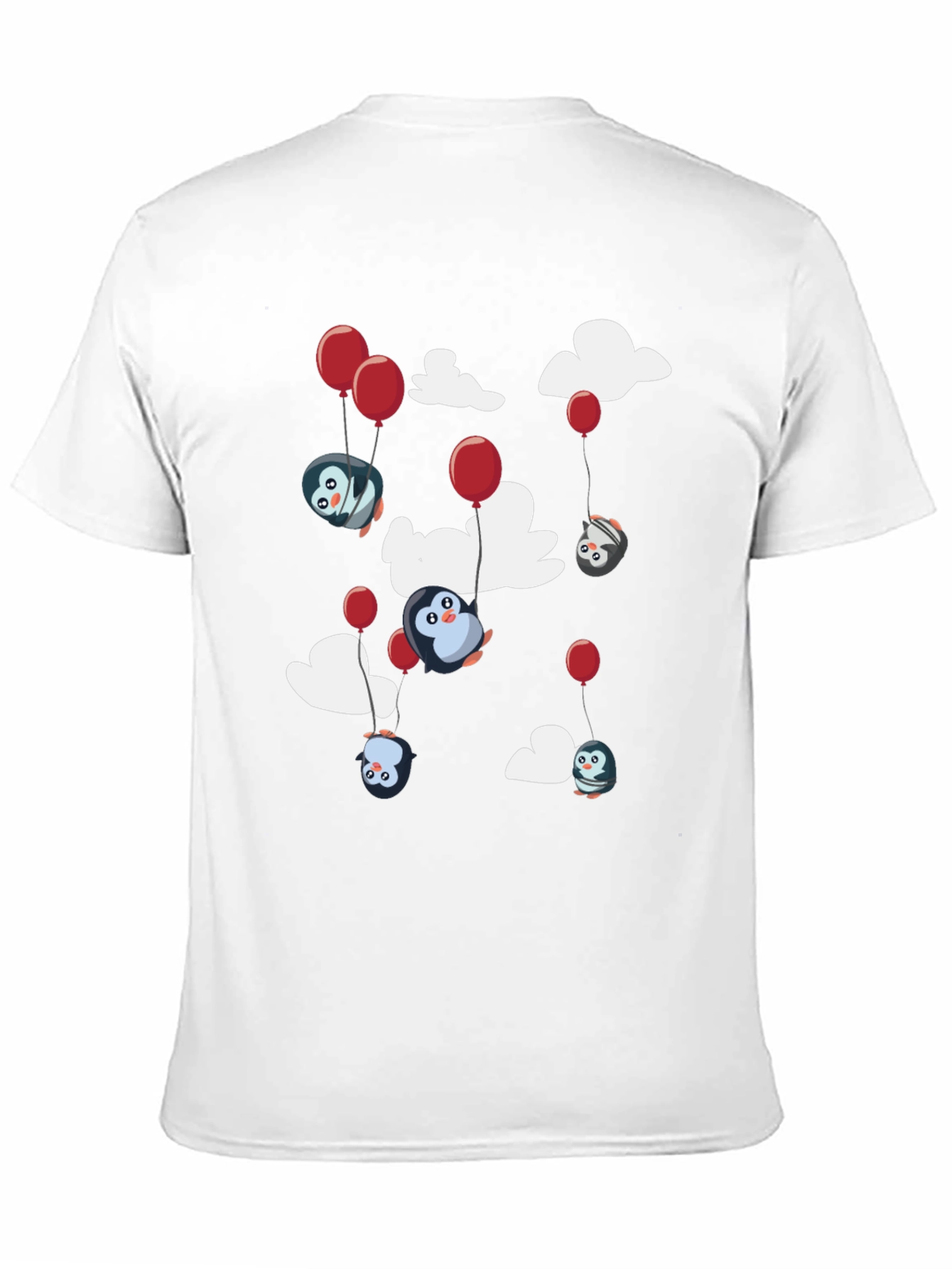 Penguin Balloon T-Shirt - Cute Cartoon Design