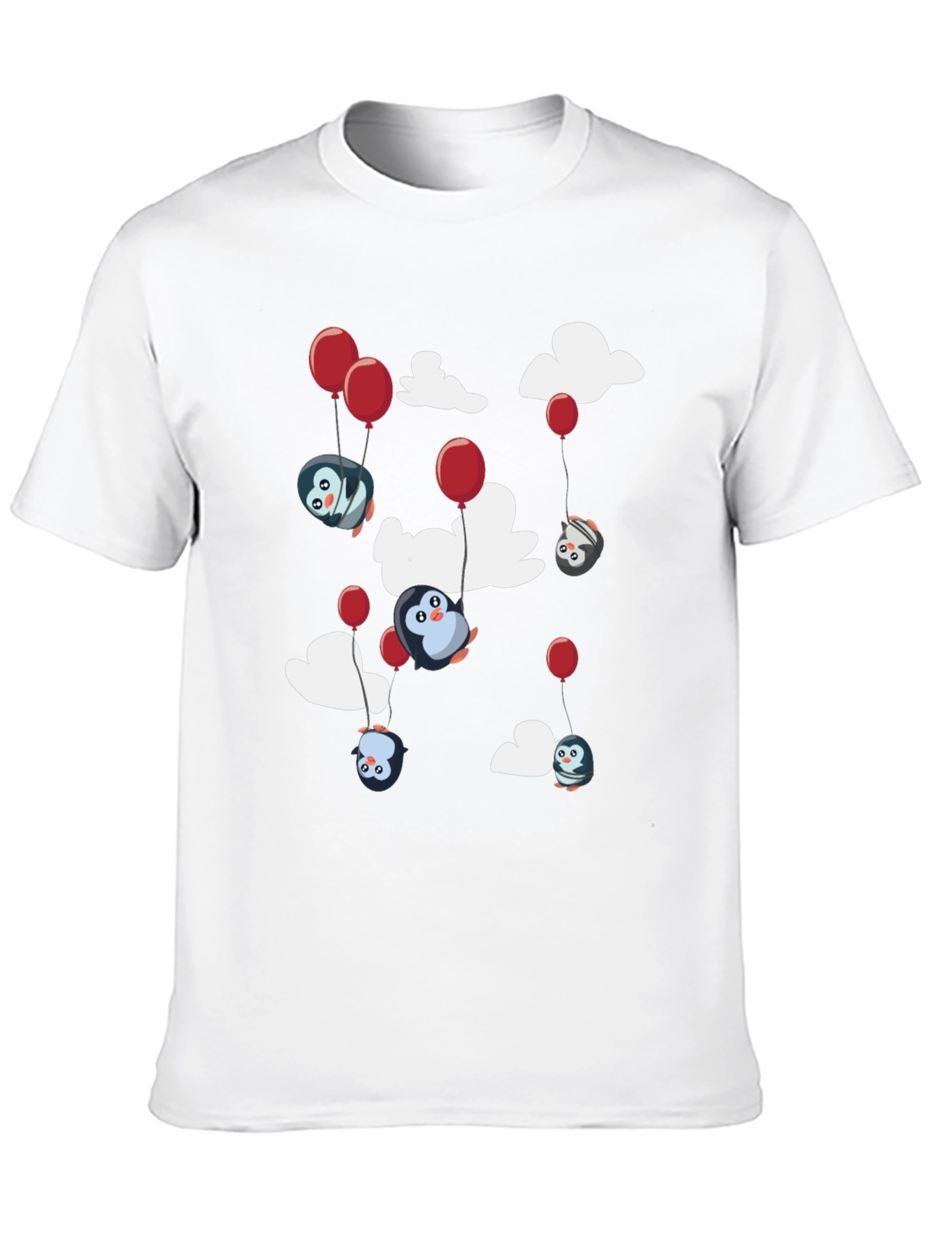 Penguin Balloon T-Shirt - Cute Cartoon Design