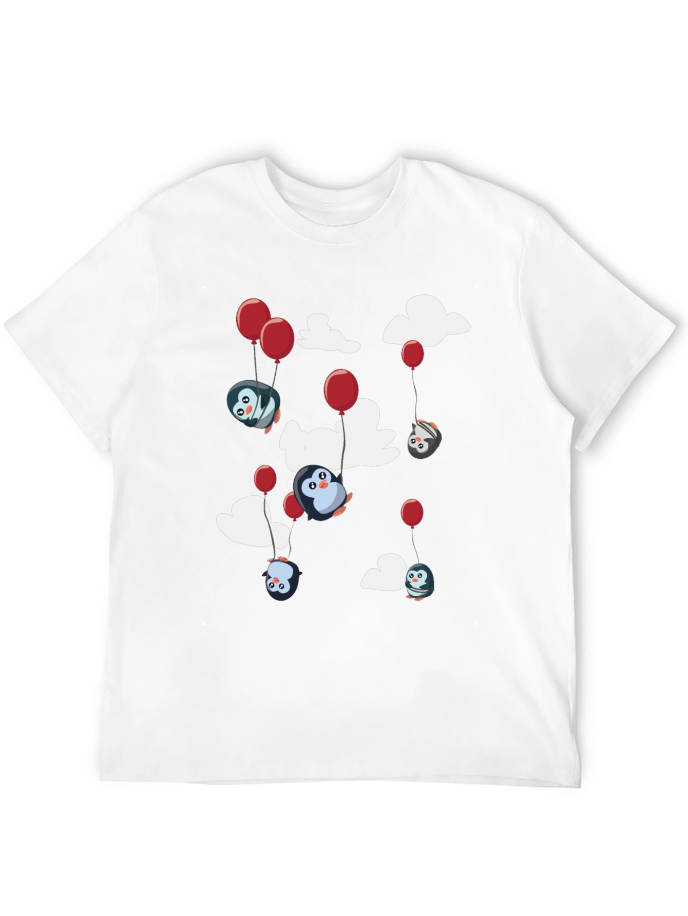 Penguin Balloon T-Shirt - Cute Cartoon Design