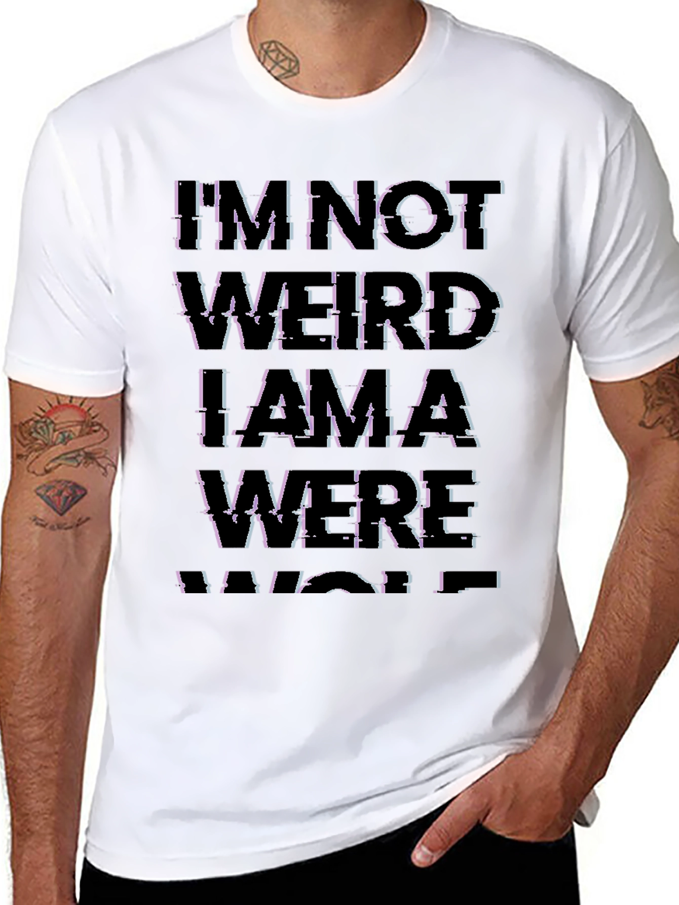 Im Not Weird I Am A Werewolf Black T-Shirt