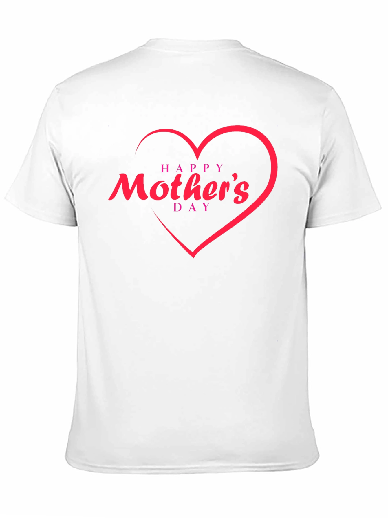 Happy Mothers Day Black T-Shirt with Heart Design