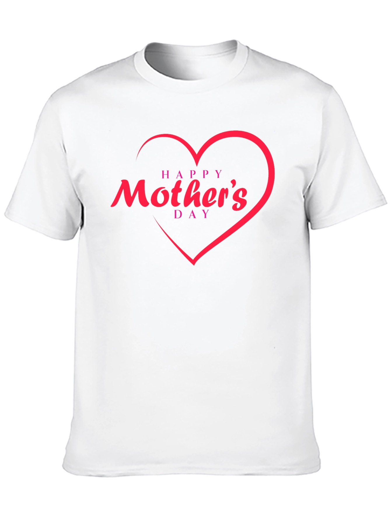 Happy Mothers Day Black T-Shirt with Heart Design