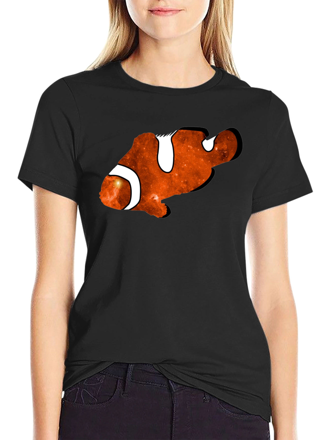 Galaxy Clownfish Black T-Shirt - Unique Graphic Tee