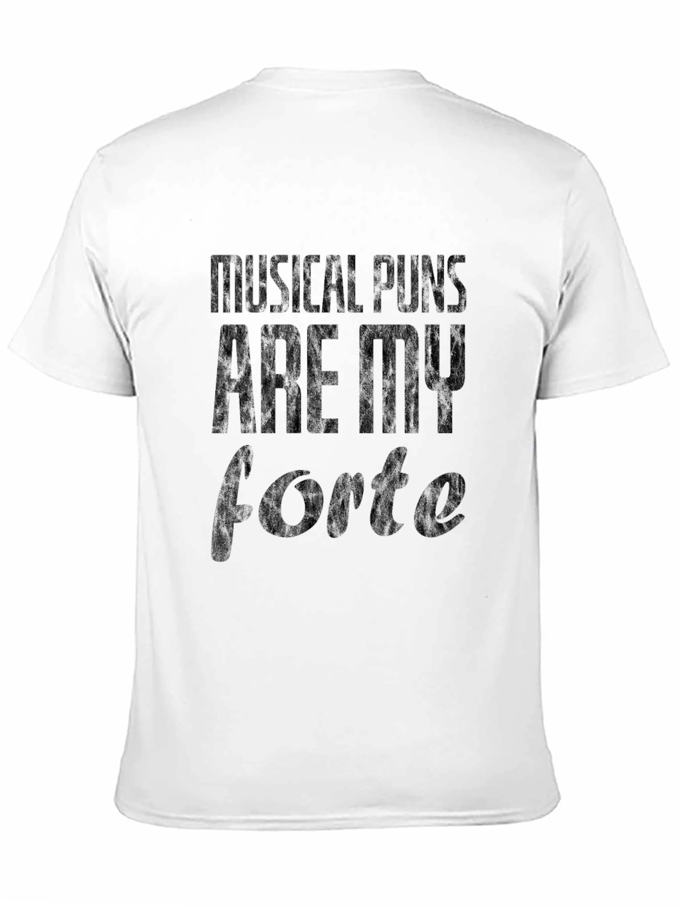 Musical Puns Forte Black Graphic T-Shirt
