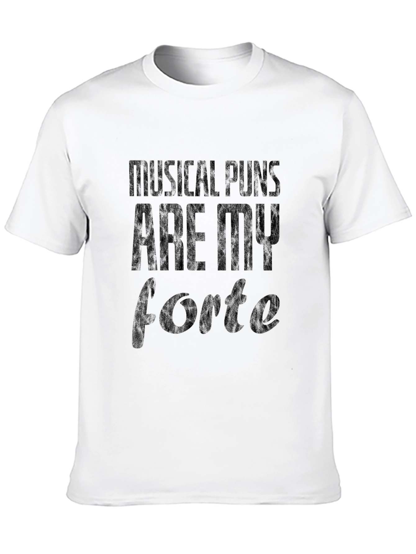 Musical Puns Forte Black Graphic T-Shirt