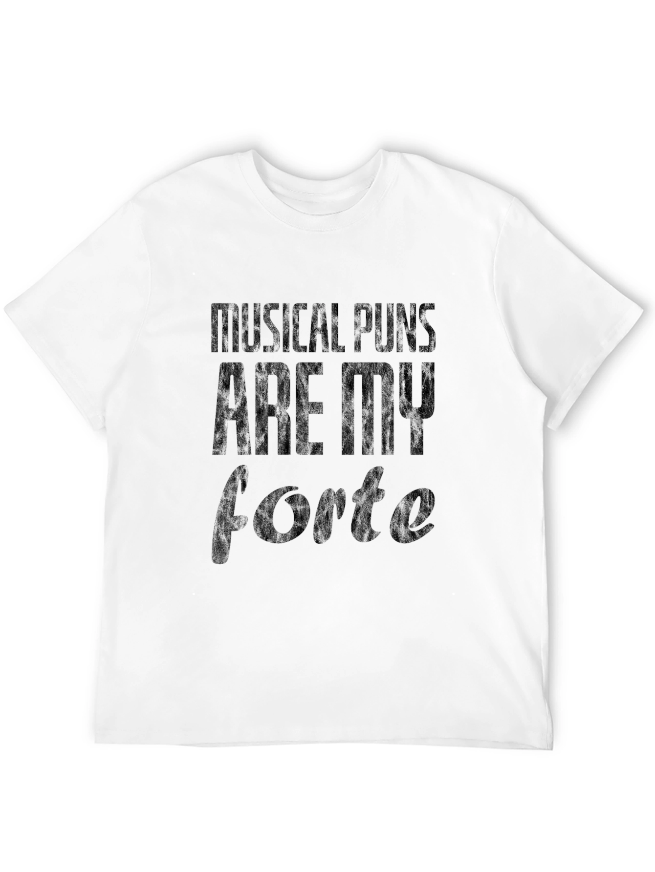Musical Puns Forte Black Graphic T-Shirt