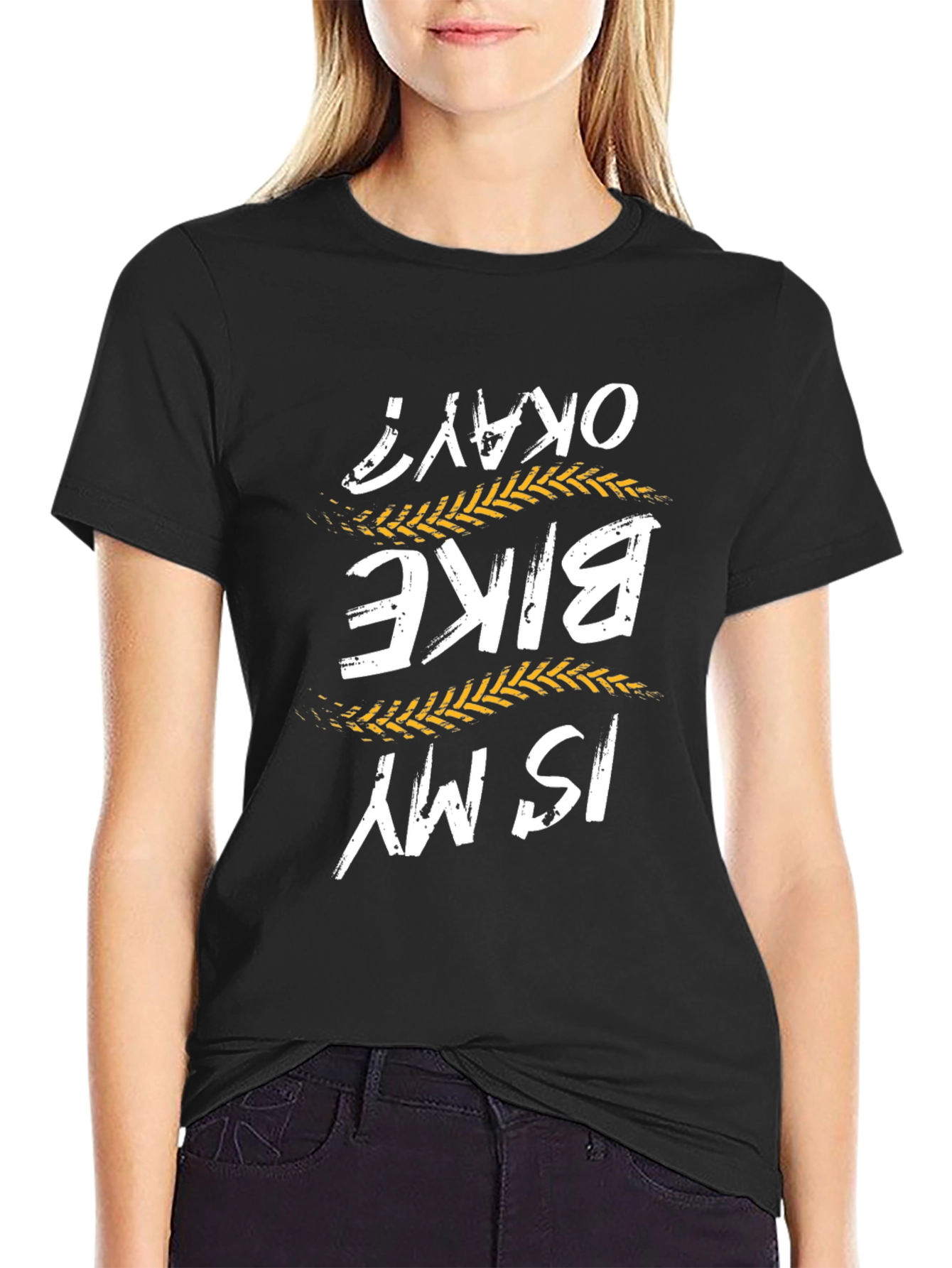 Bike is My Okay? T-Shirt - Black Cotton Tee