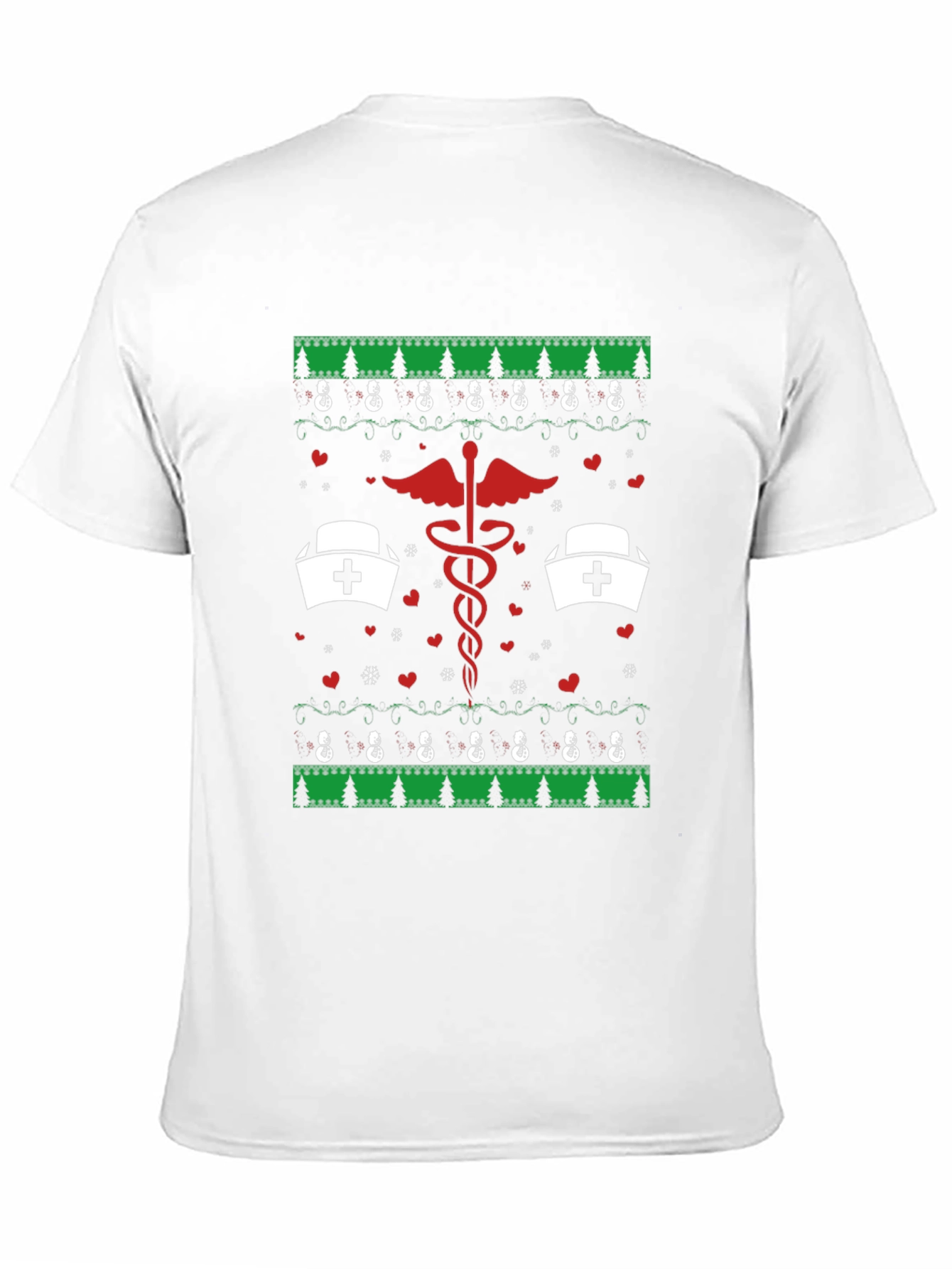 Nurse Christmas Ugly Sweater Style T-Shirt