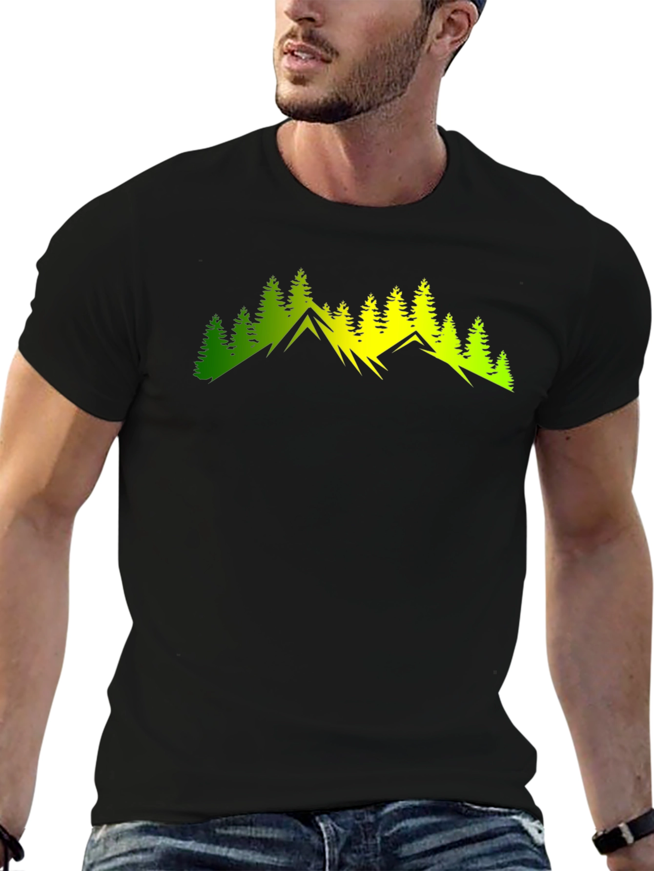 Mountain & Trees Graphic T-Shirt - Nature Lover Tee