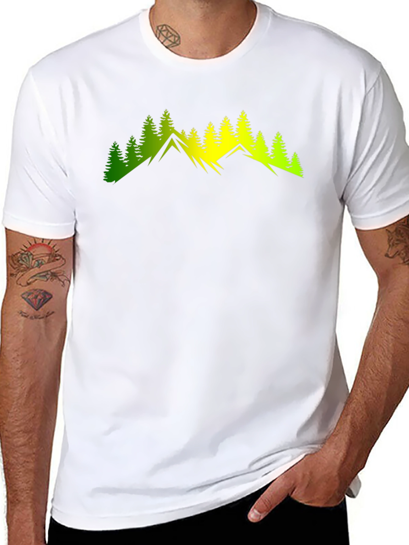 Mountain & Trees Graphic T-Shirt - Nature Lover Tee