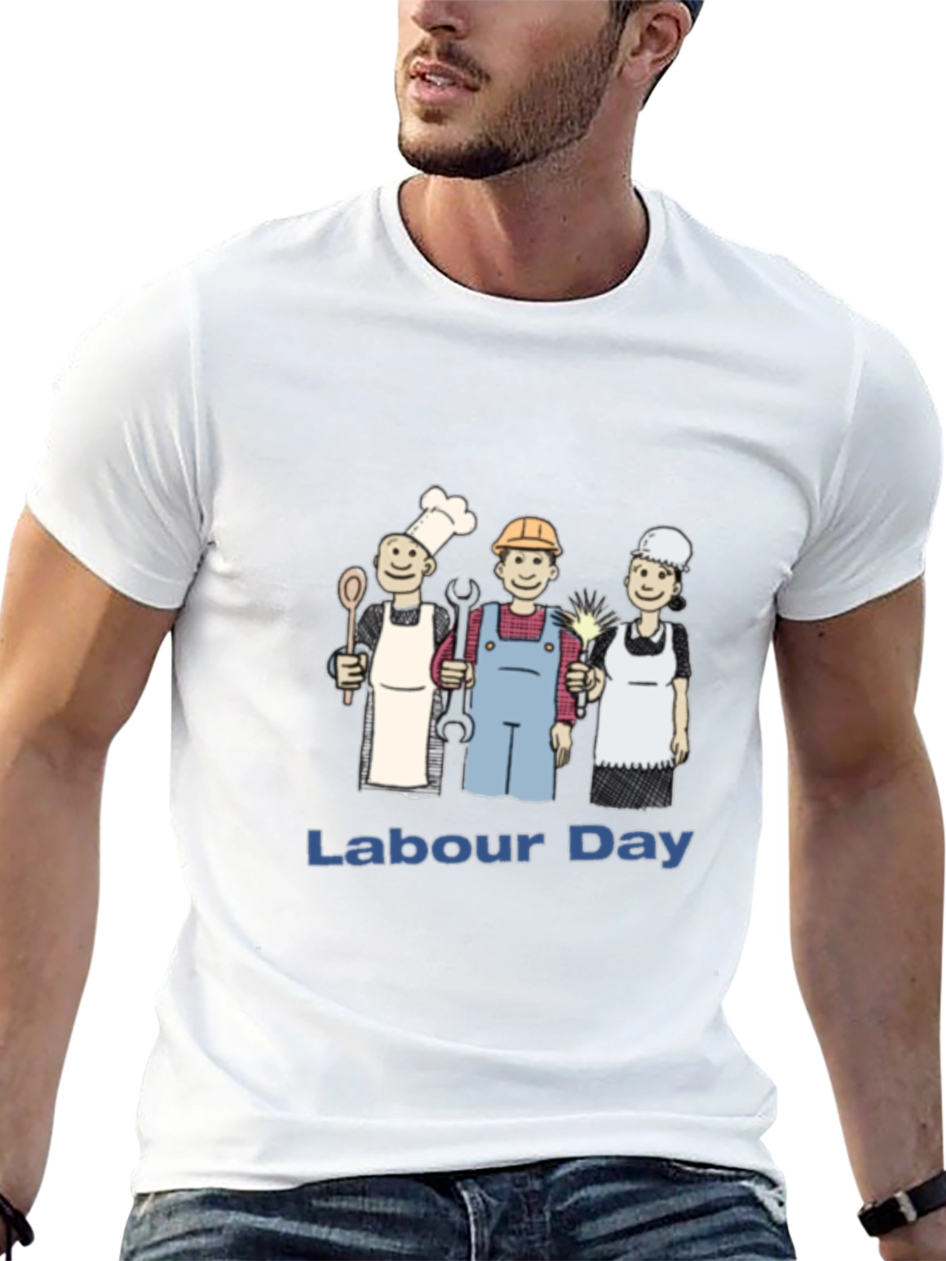 Labour Day Cartoon Graphic T-Shirt
