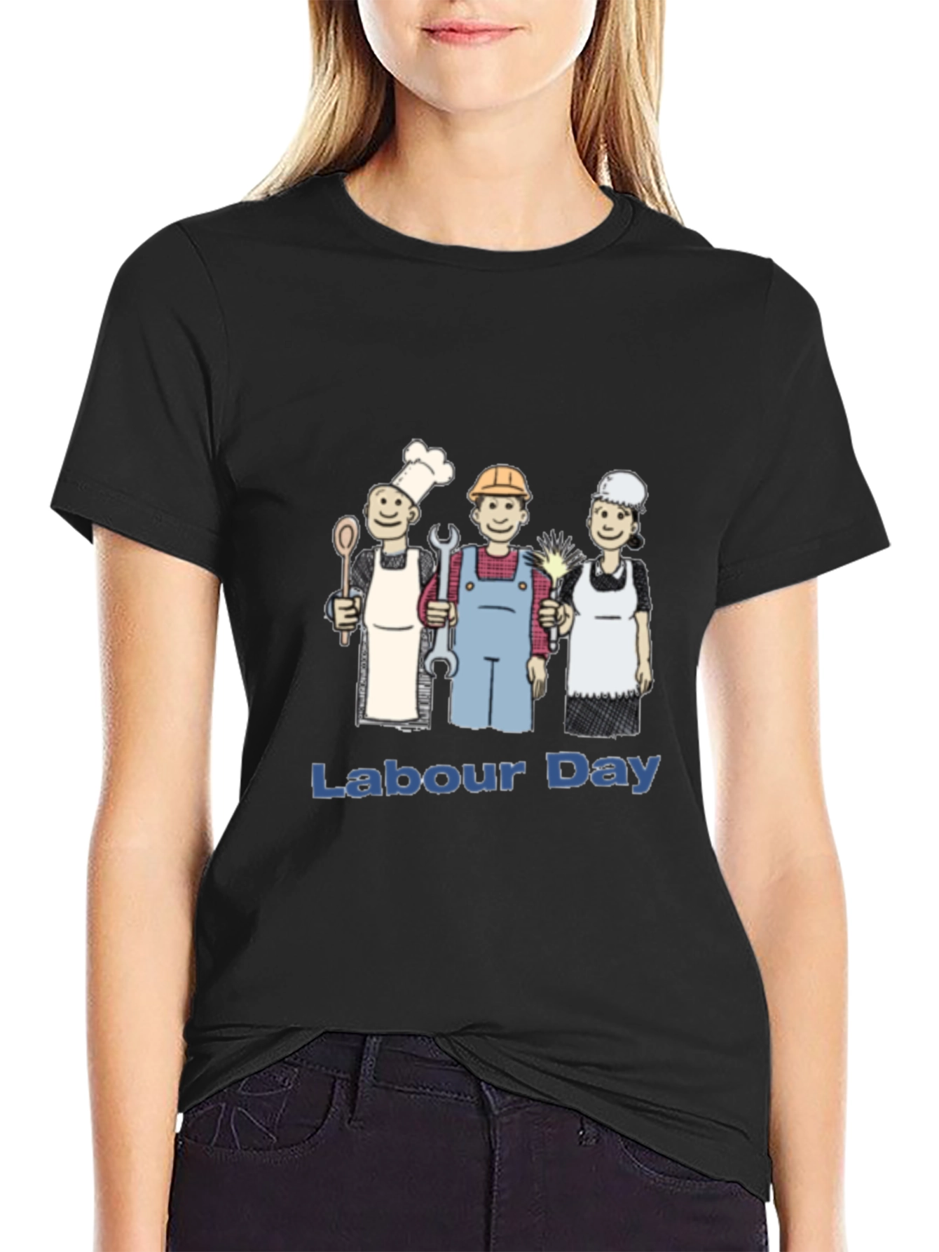 Labour Day Cartoon Graphic T-Shirt