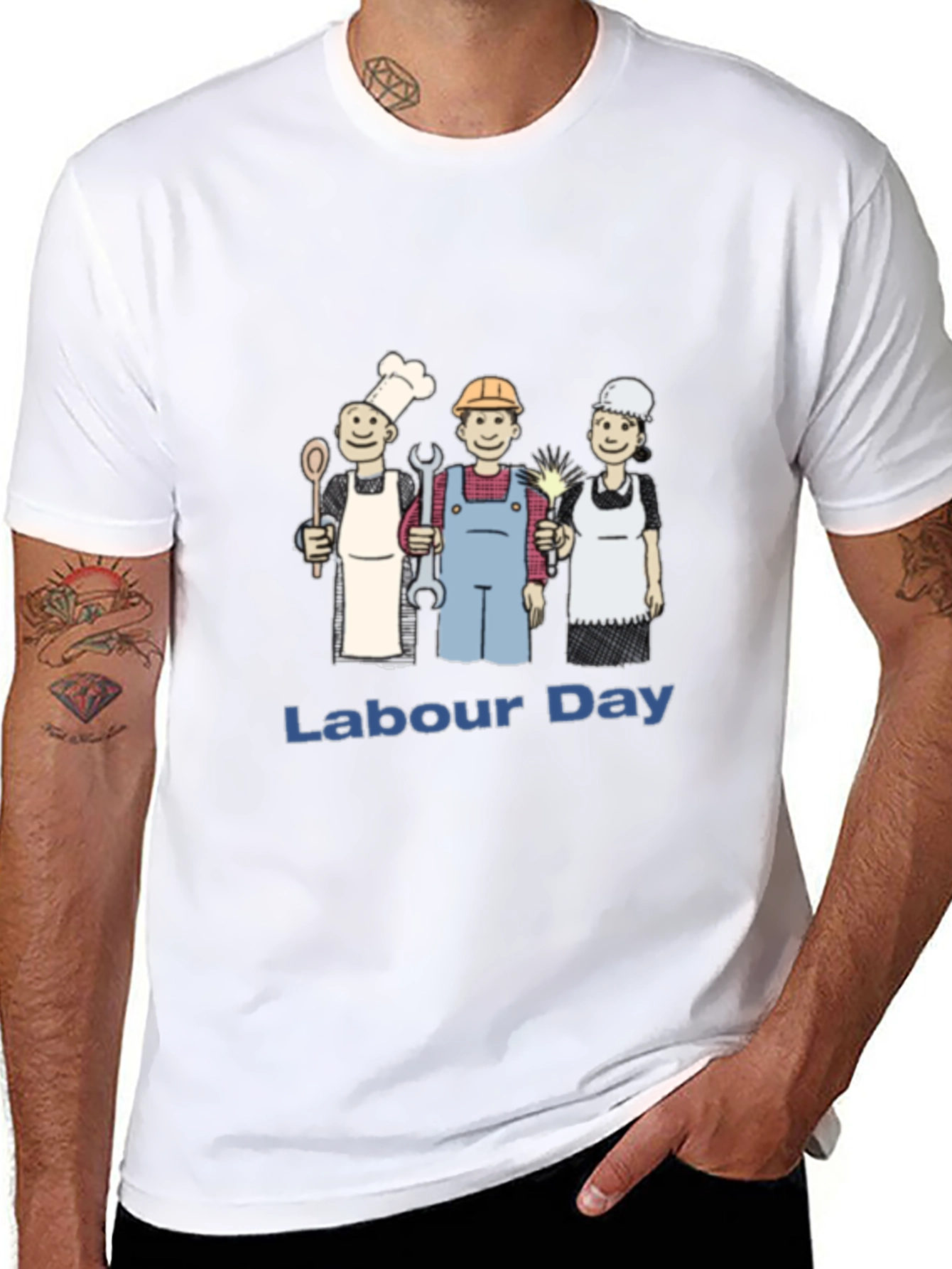 Labour Day Cartoon Graphic T-Shirt