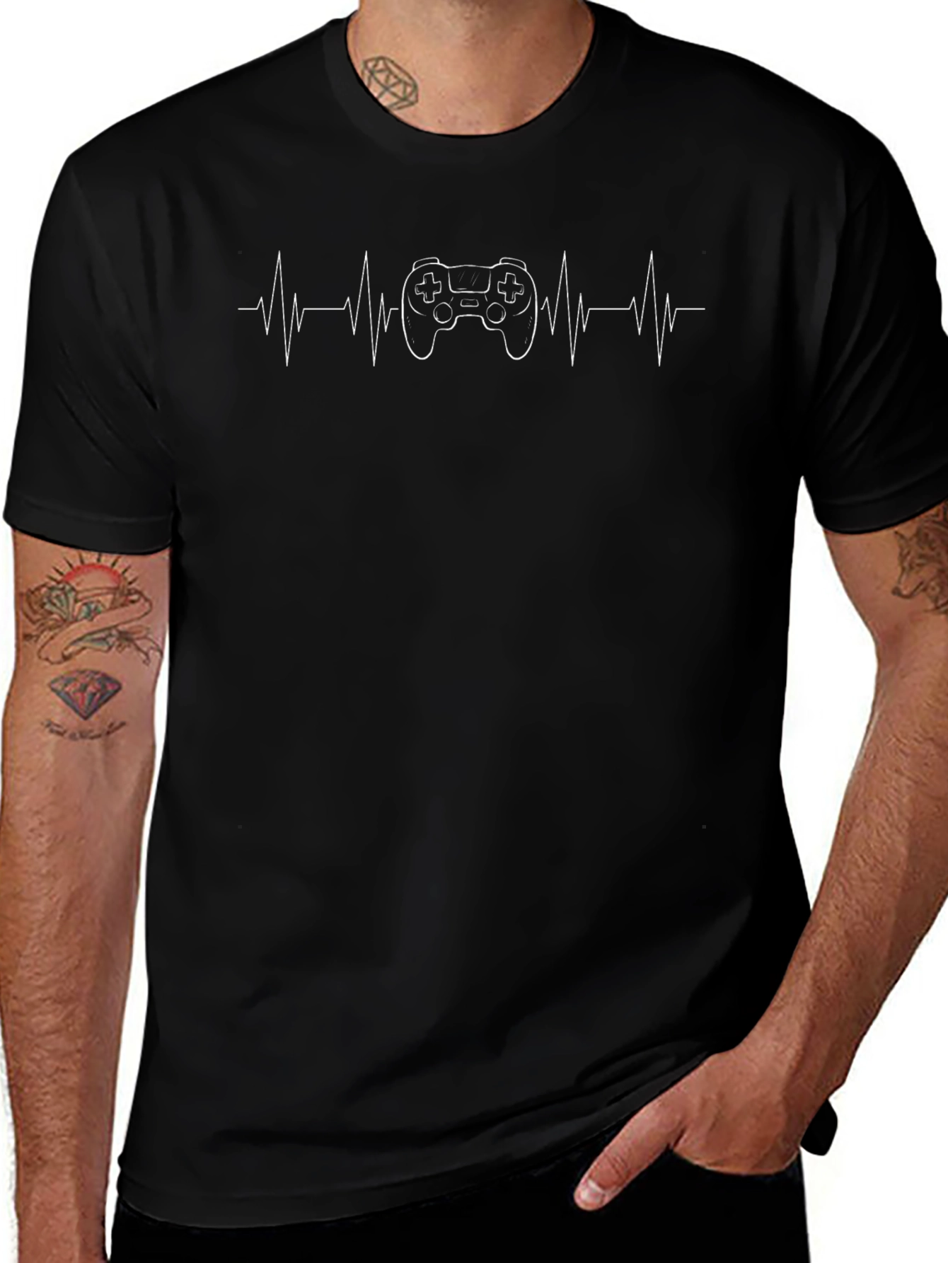Gamer Heartbeat T-Shirt - Controller Pulse Graphic Tee