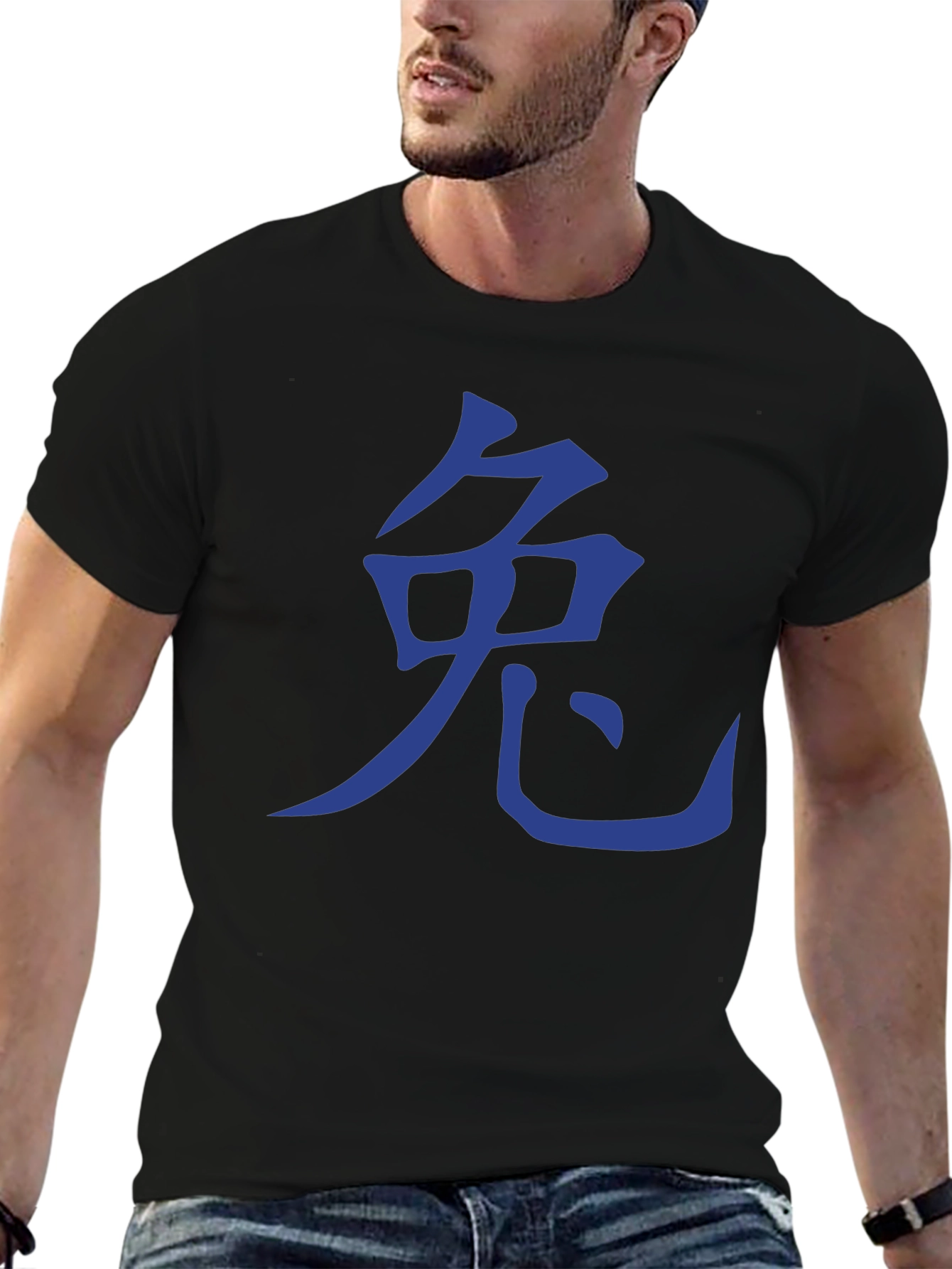 Rabbit Kanji Graphic Tee - Soft Cotton Black T-Shirt