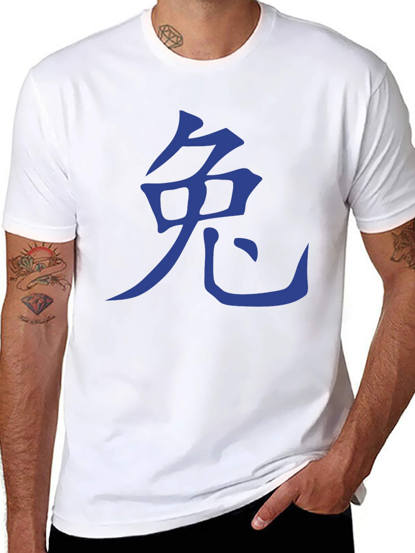 Rabbit Kanji Graphic Tee - Soft Cotton Black T-Shirt