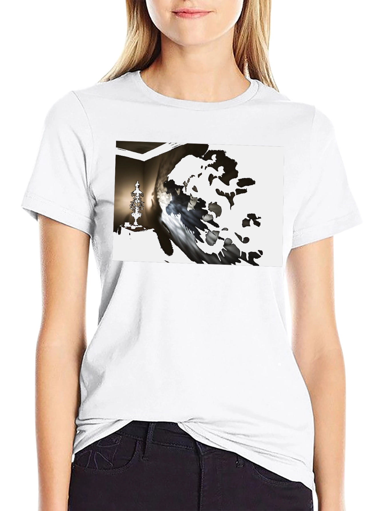 Abstract Art Print Black T-Shirt