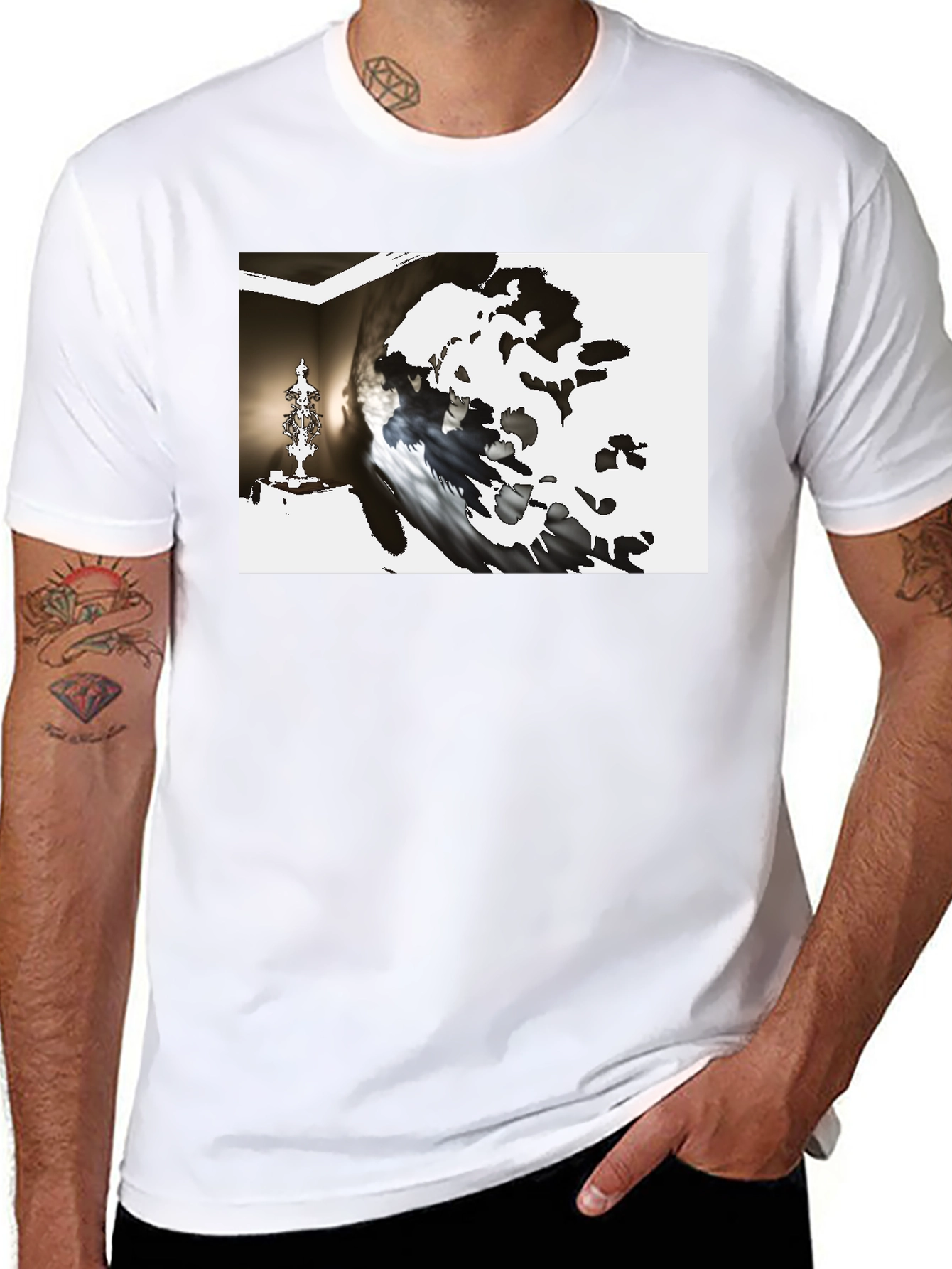 Abstract Art Print Black T-Shirt
