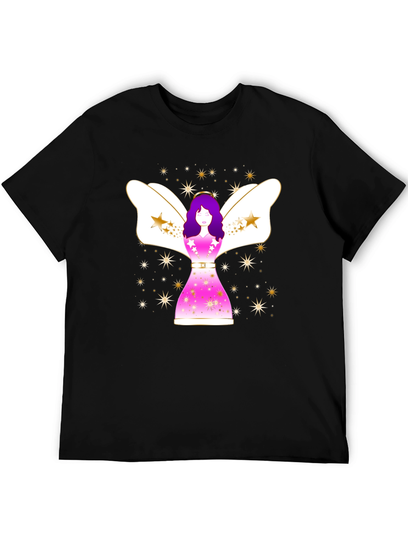 Angel Star Graphic Black T-Shirt