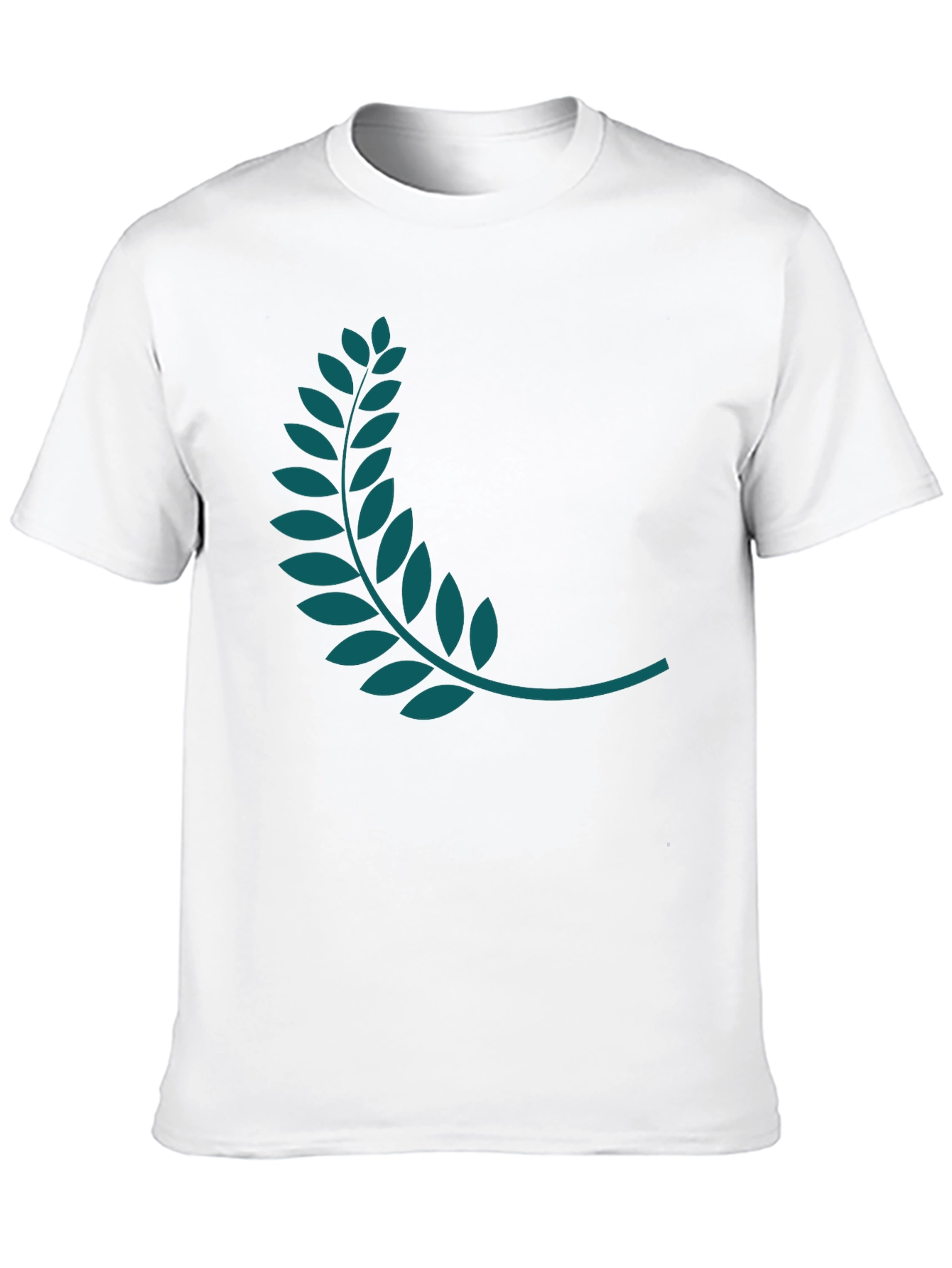 Black Tee with Teal Laurel Wreath Graphic